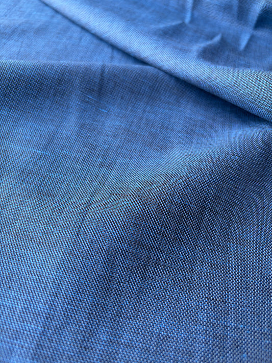 HARVEST SEASON 032 indigo linen panama weave