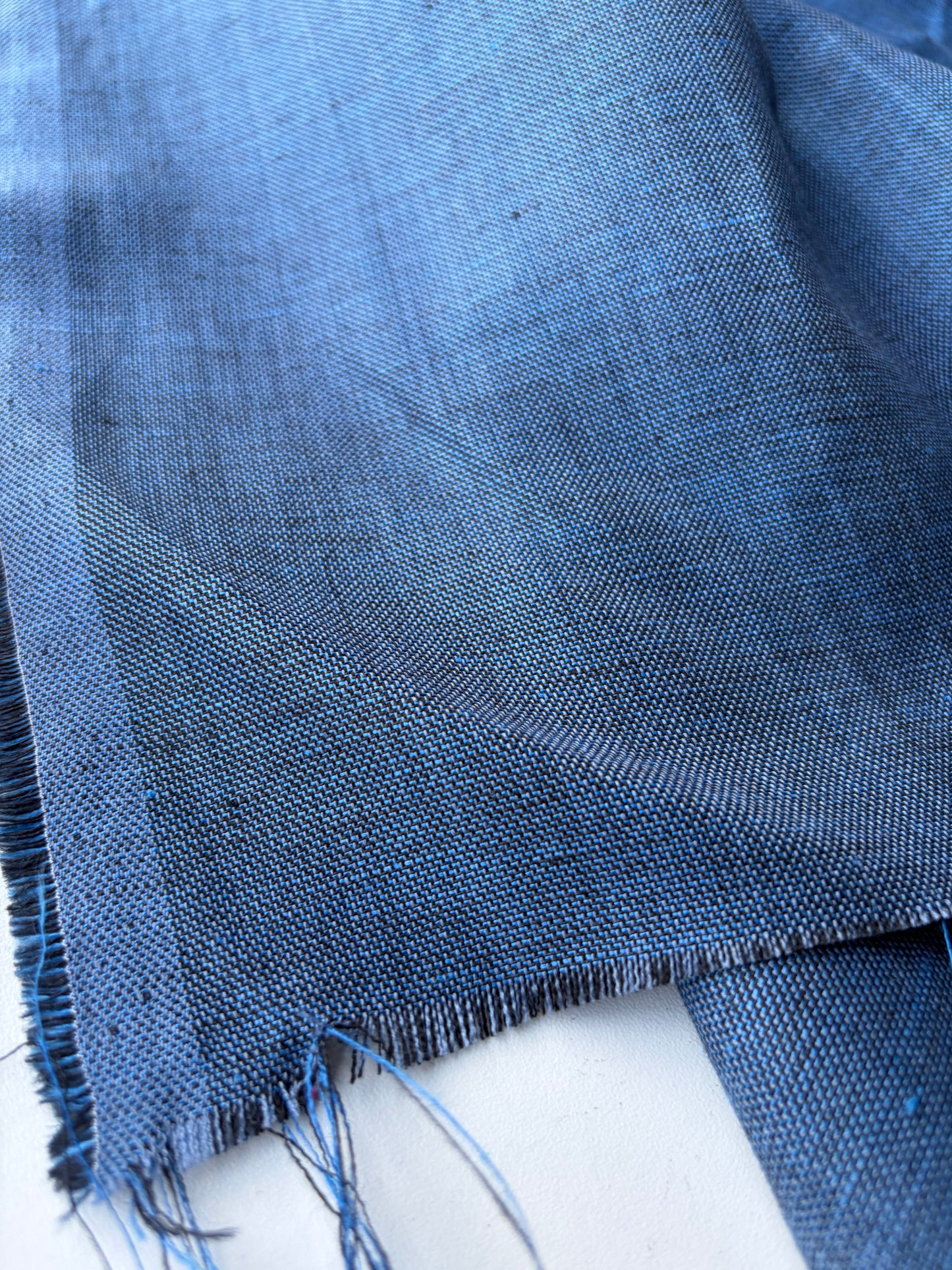 HARVEST SEASON 032 indigo linen panama weave