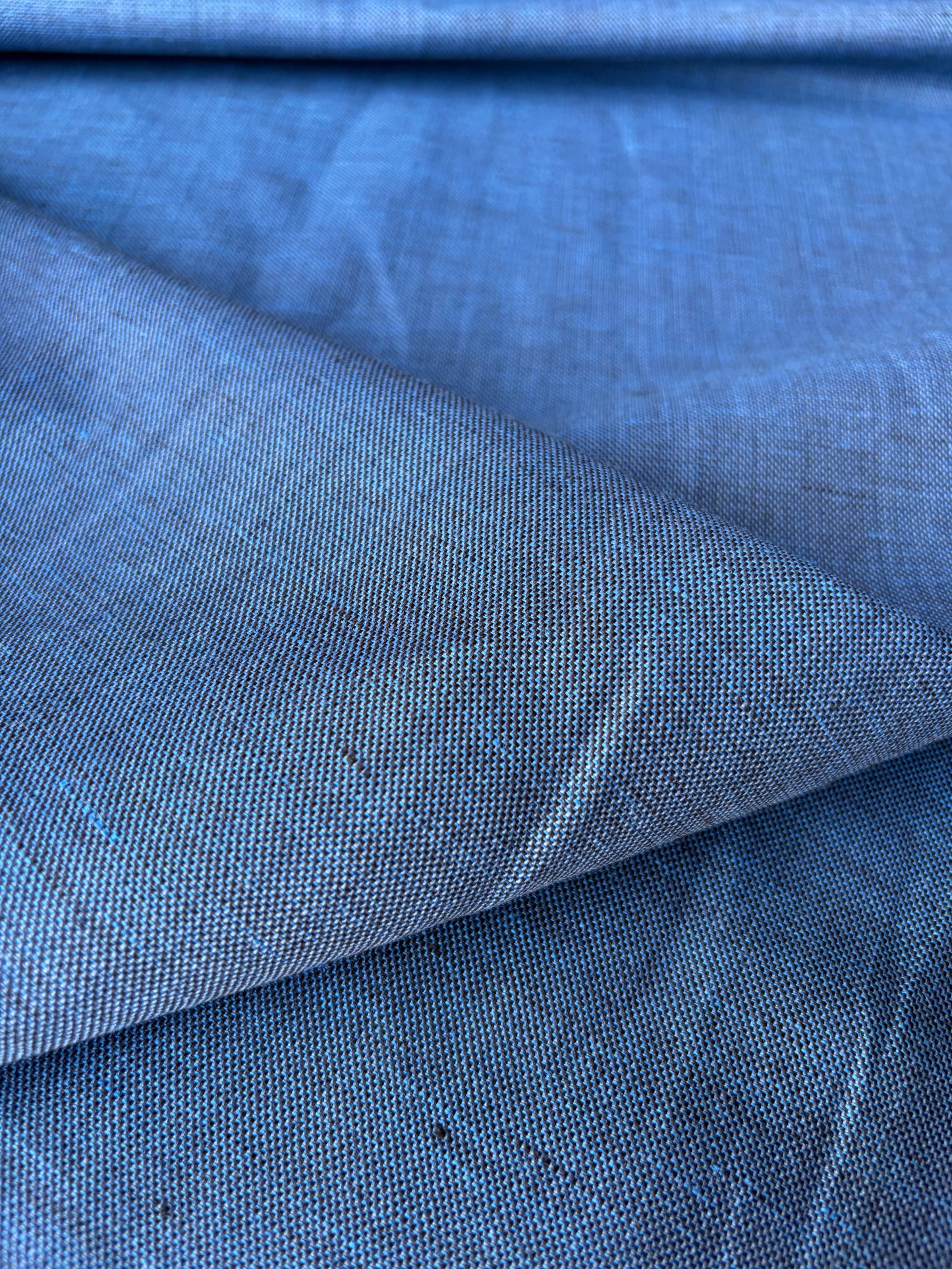 HARVEST SEASON 032 indigo linen panama weave
