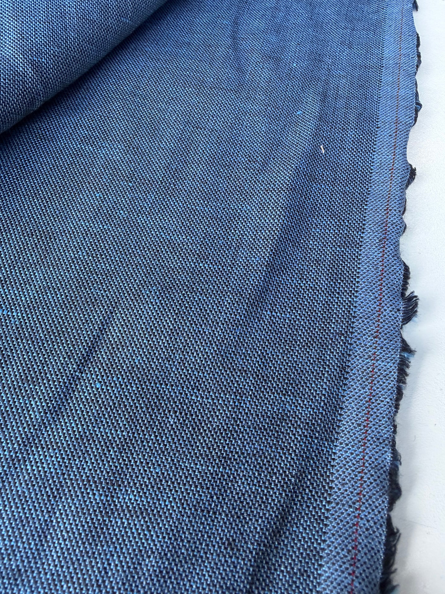 HARVEST SEASON 032 indigo linen panama weave
