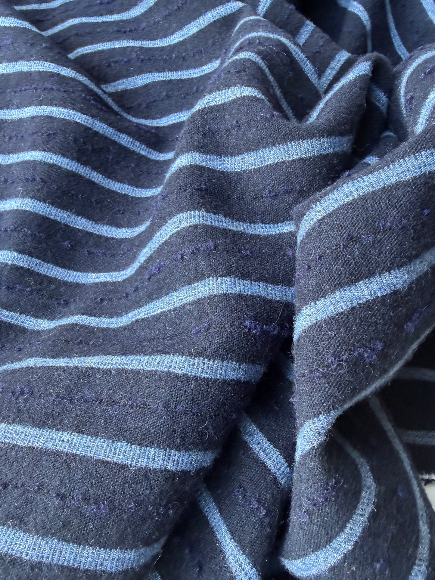 HARVEST SEASON 034 navy striped shetland wool tweed