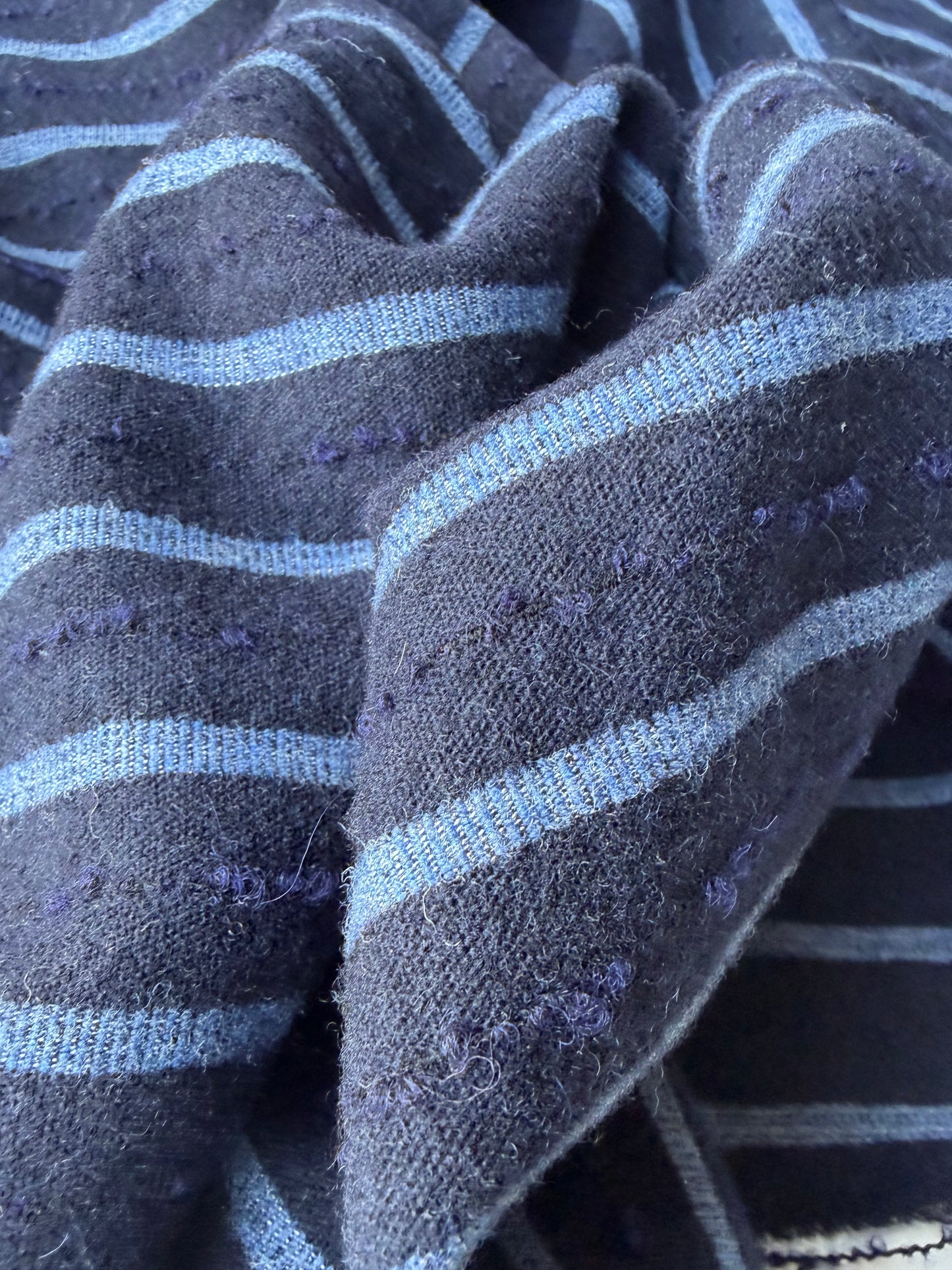 HARVEST SEASON 034 navy striped shetland wool tweed