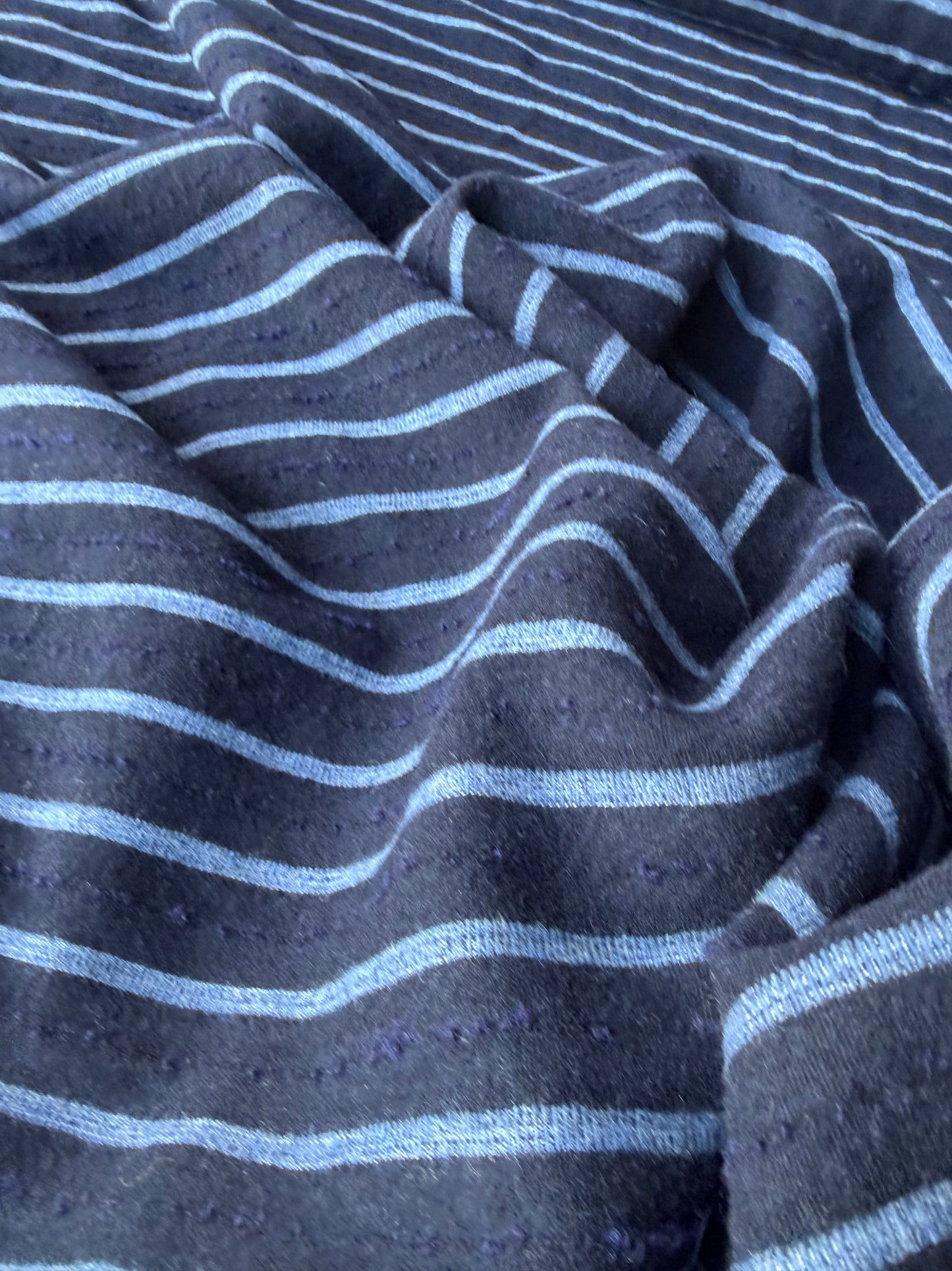 HARVEST SEASON 034 navy striped shetland wool tweed