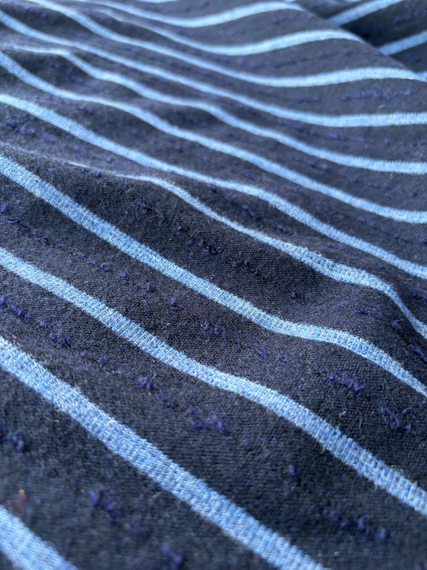HARVEST SEASON 034 navy striped shetland wool tweed