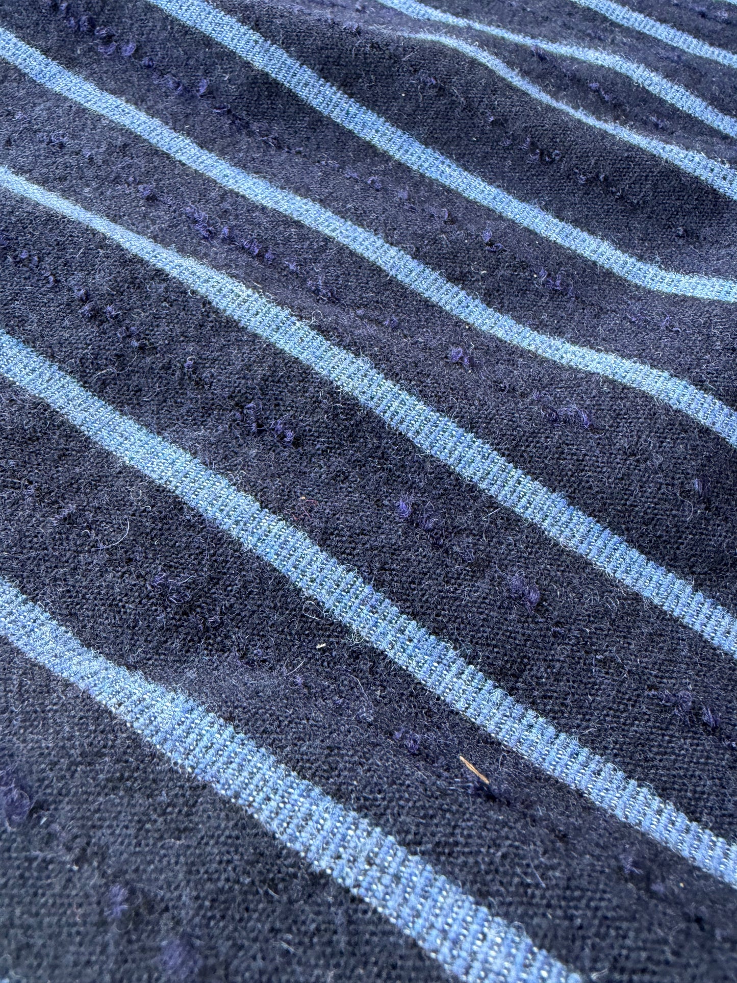 HARVEST SEASON 034 navy striped shetland wool tweed