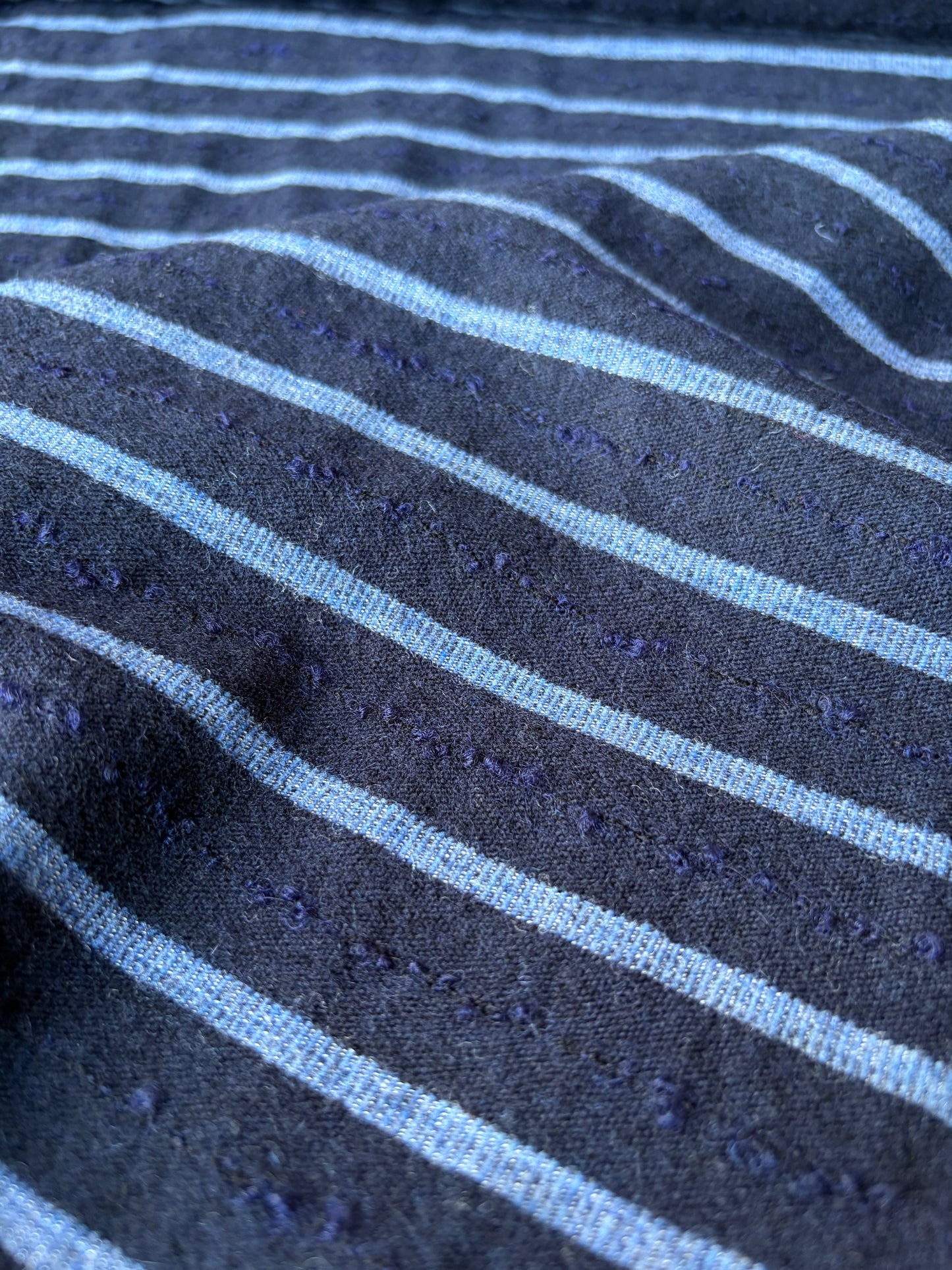 HARVEST SEASON 034 navy striped shetland wool tweed