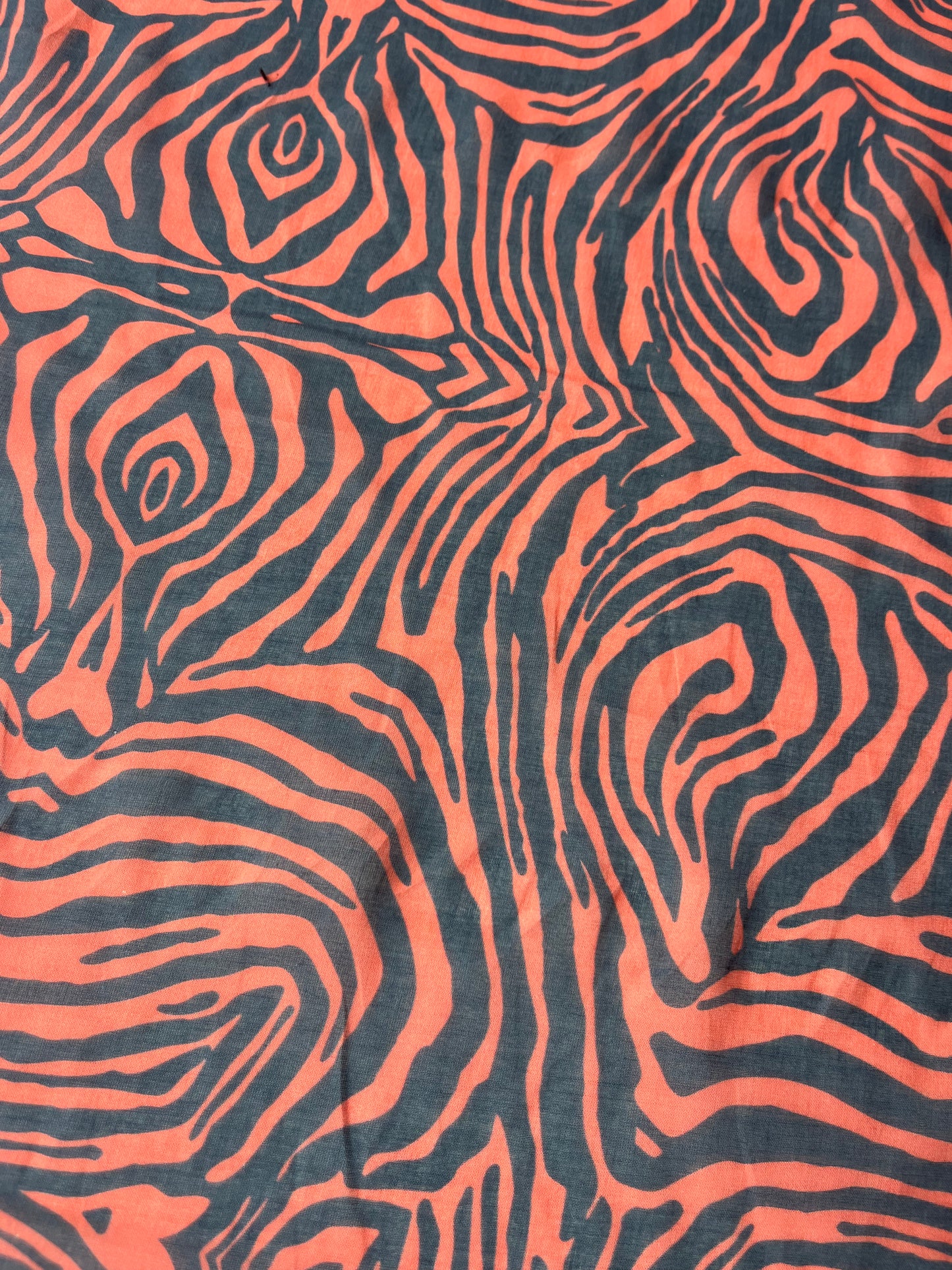 JUNO 024 cotton voile zebra blue/salmon