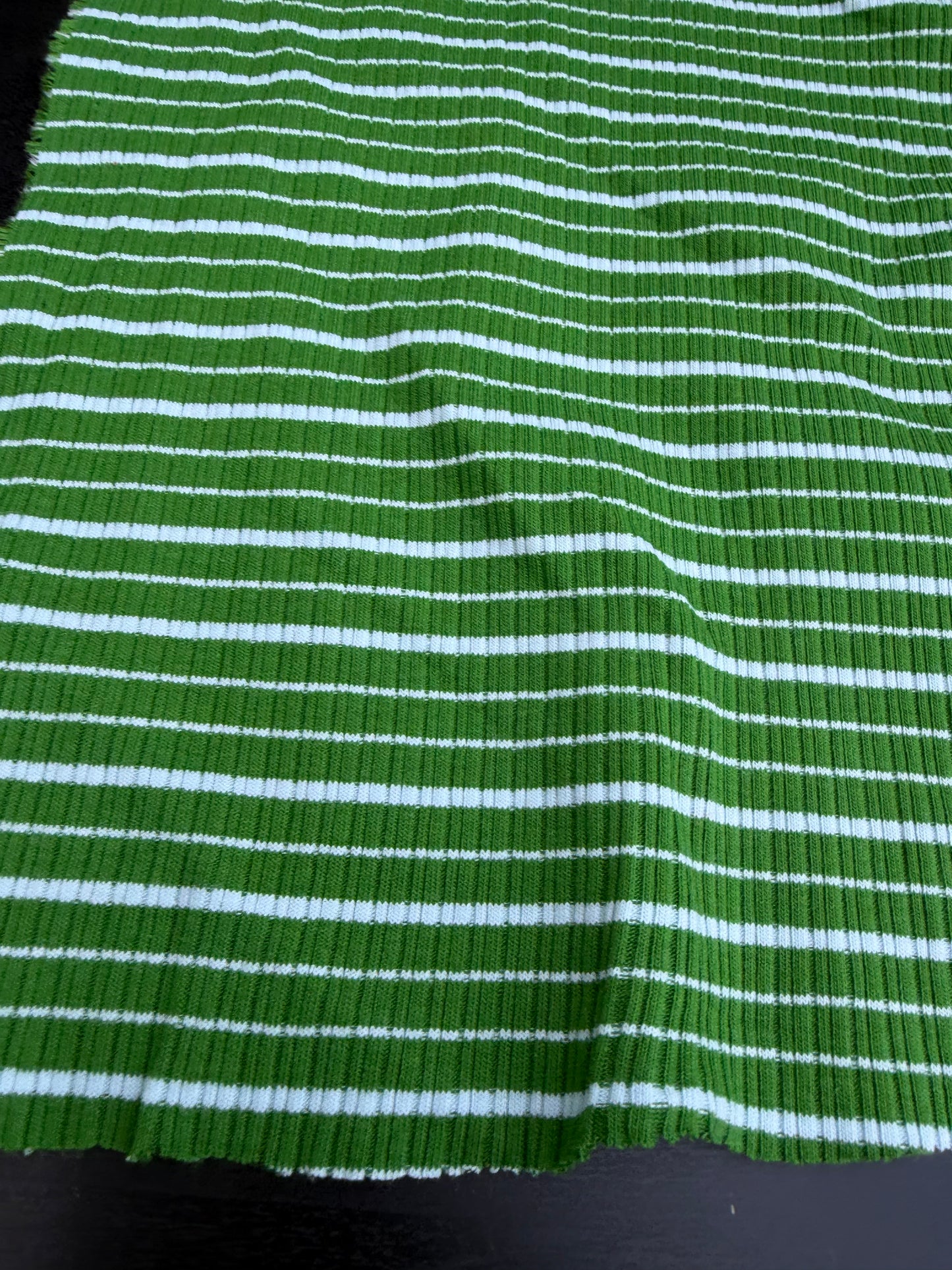 B.ROSE 016 heavy cotton rib green striped