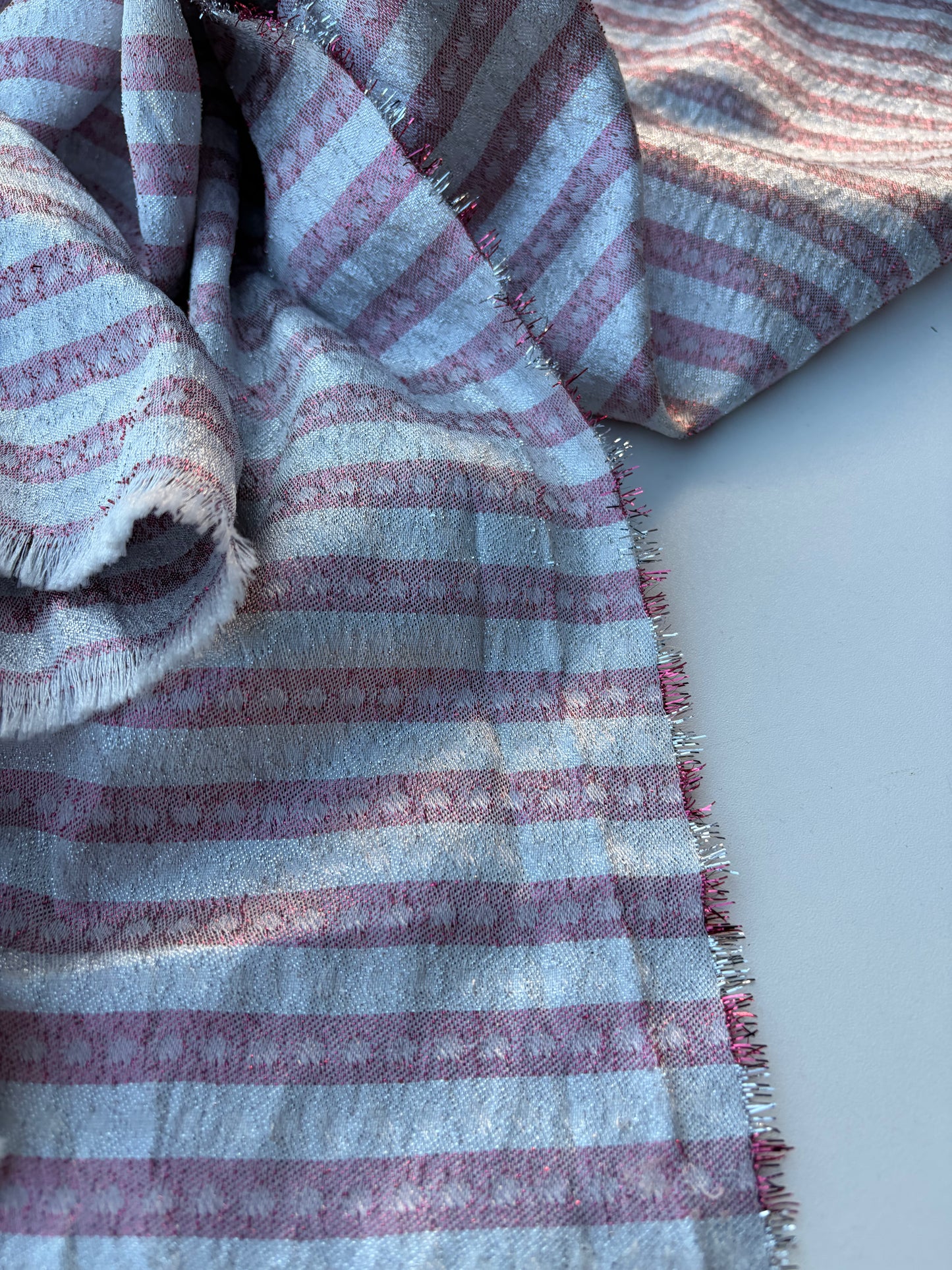 RALPH 001 pink/silver jacquard stripes
