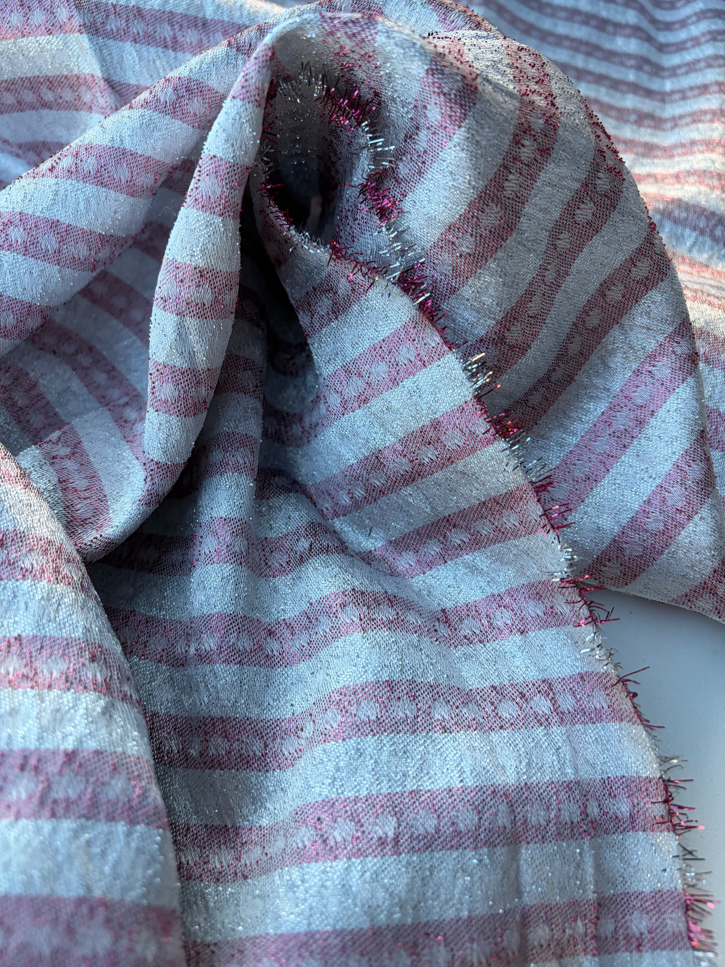 RALPH 001 pink/silver jacquard stripes