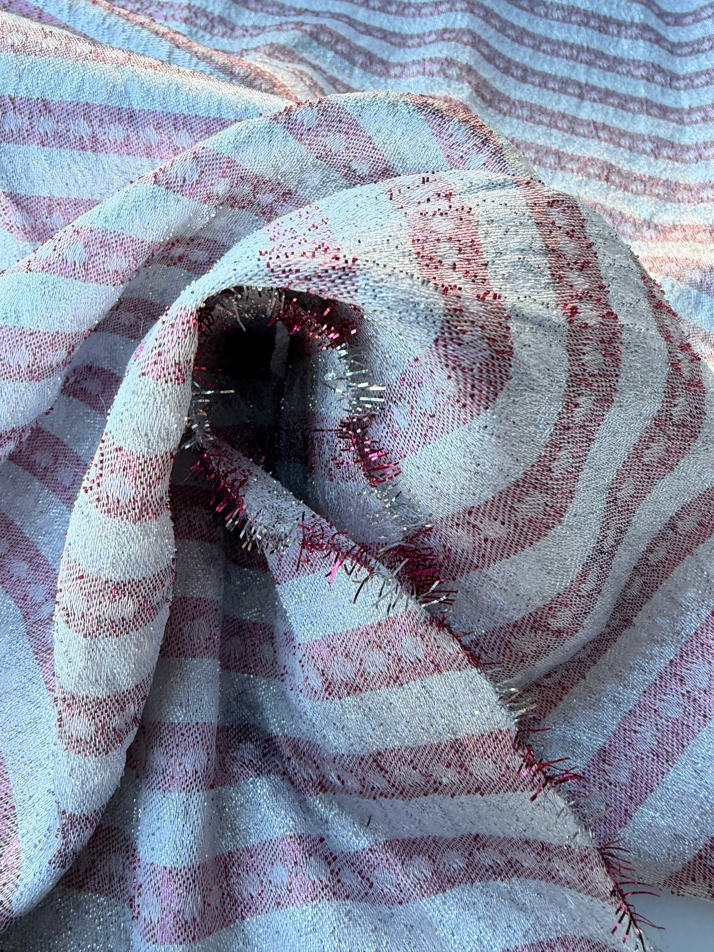 RALPH 001 pink/silver jacquard stripes