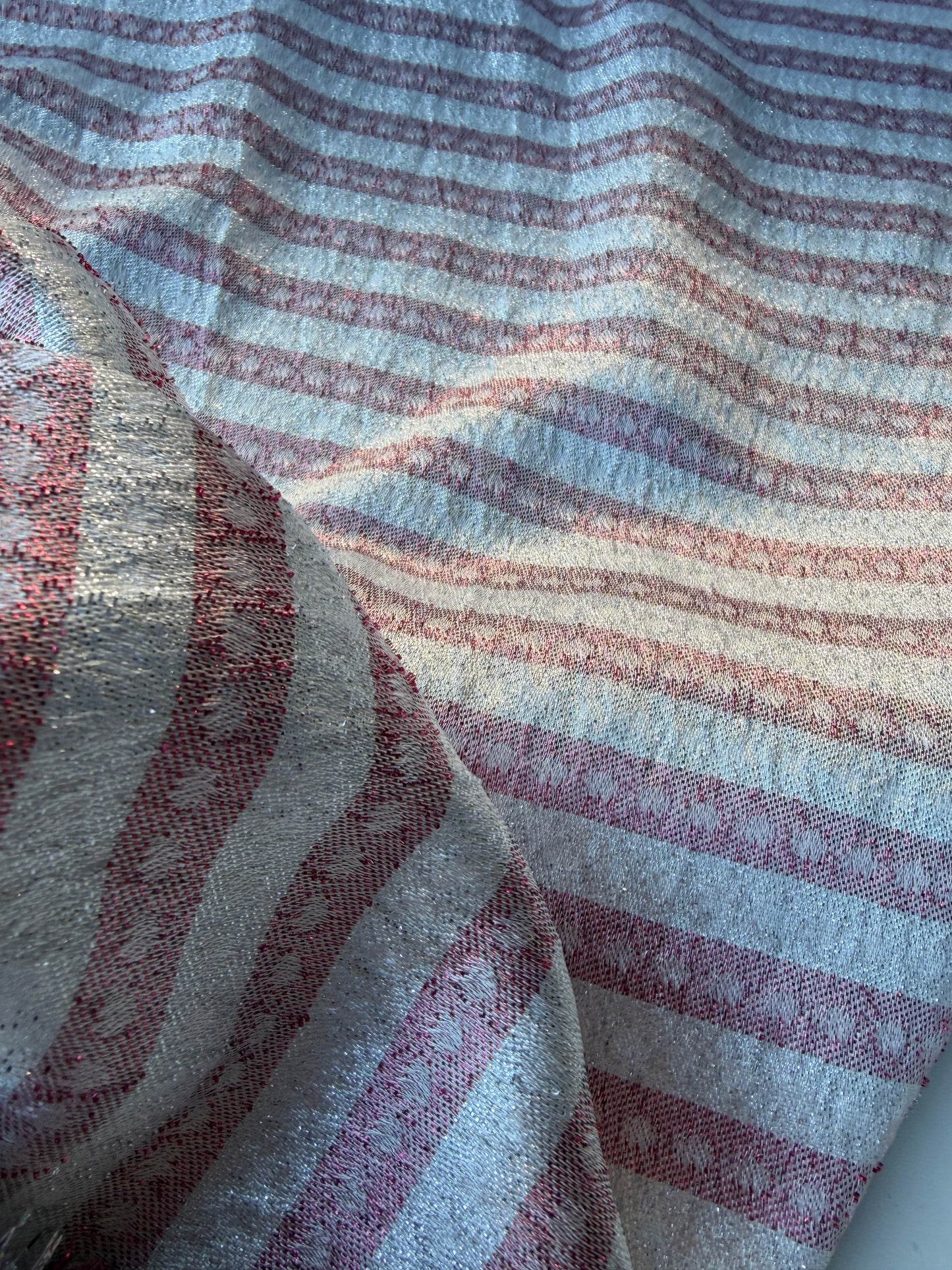 RALPH 001 pink/silver jacquard stripes
