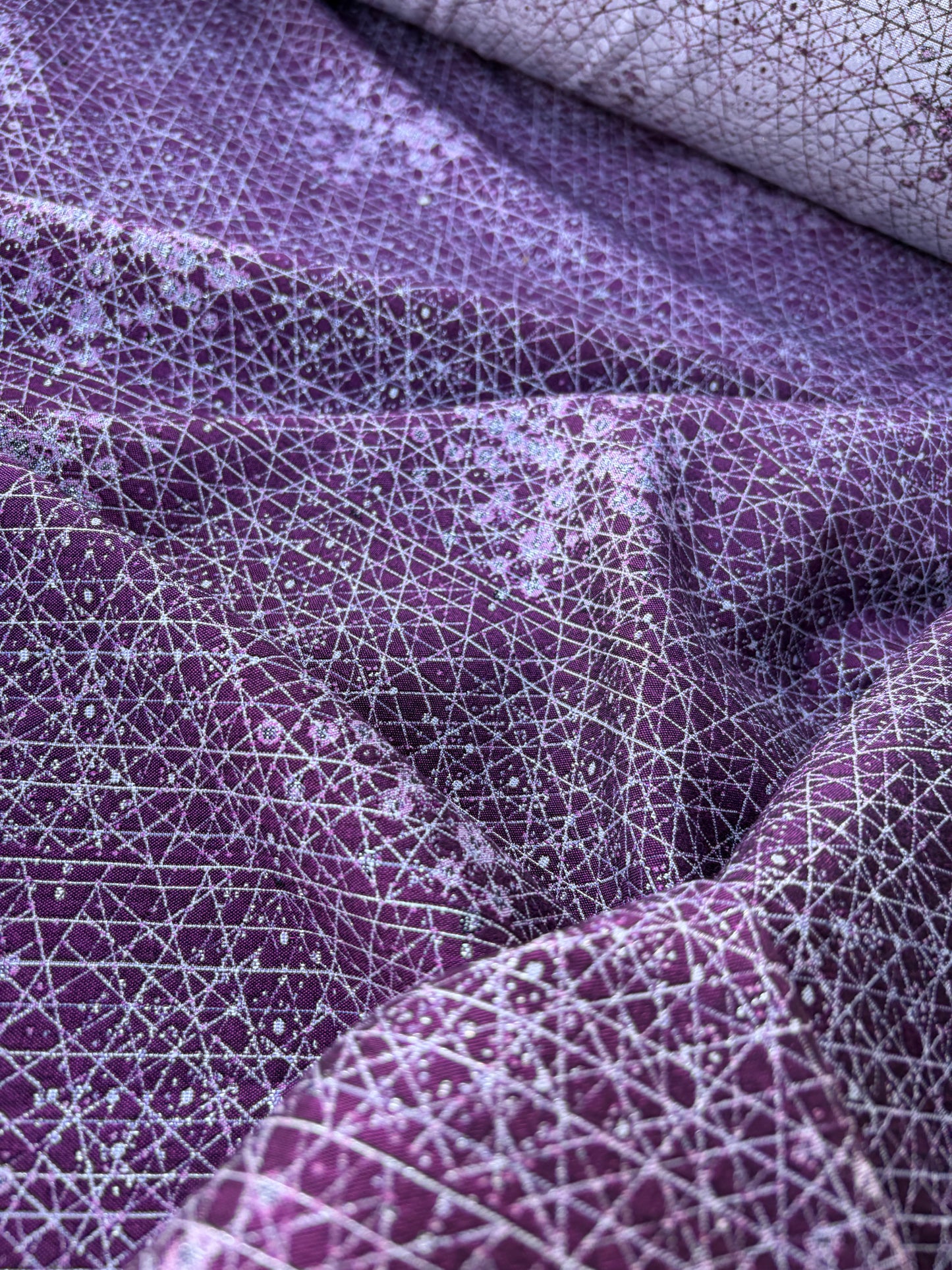 AXEL 007 aubergine/silver cotton jacquard with stretch