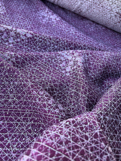 pc AXEL 007 aubergine/silver cotton jacquard with stretch