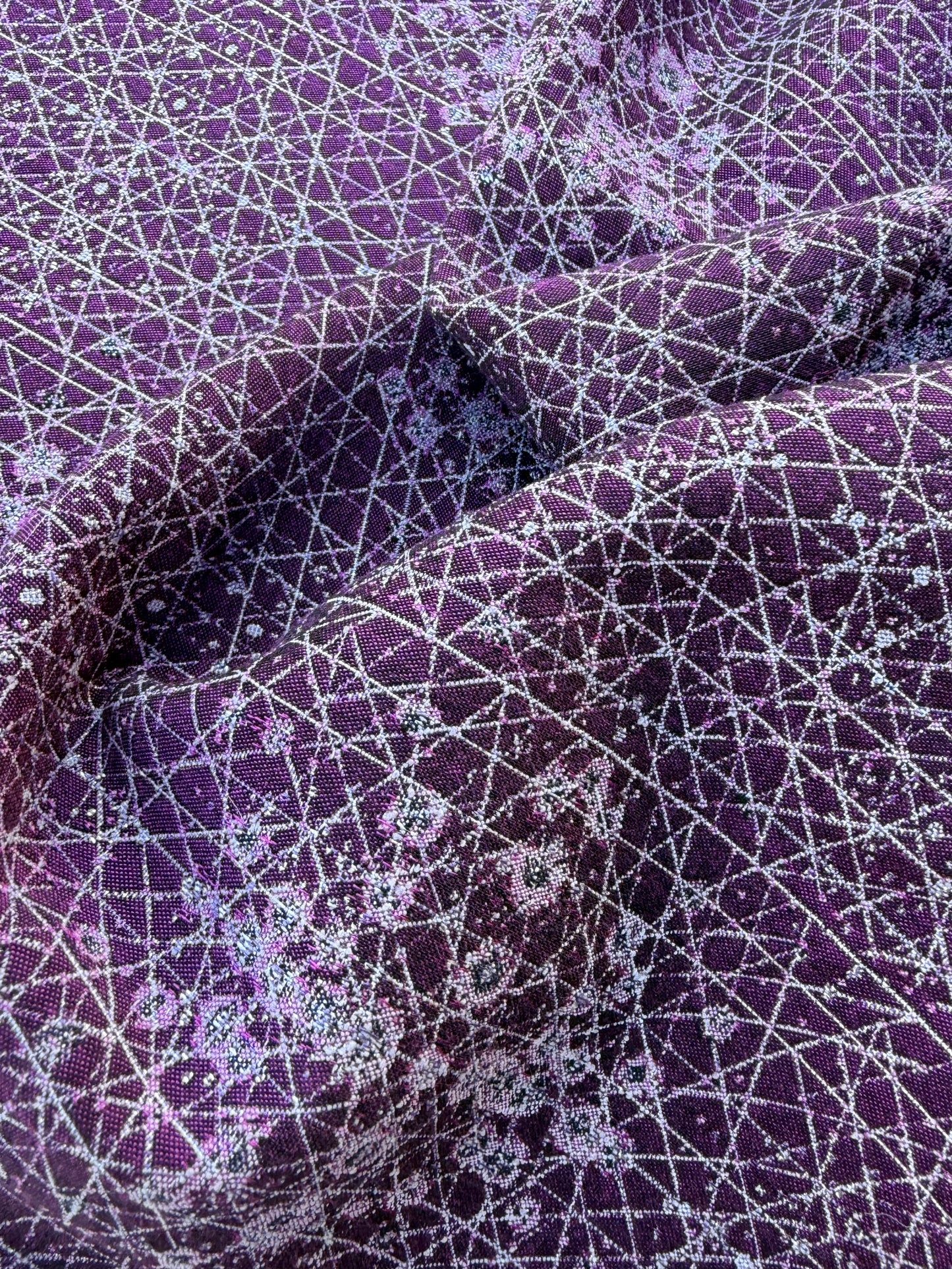 AXEL 007 aubergine/silver cotton jacquard with stretch