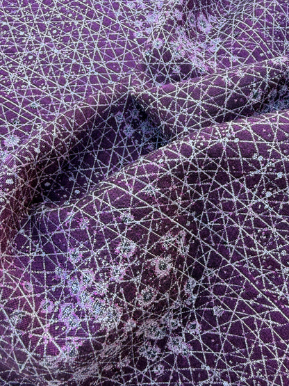 pc AXEL 007 aubergine/silver cotton jacquard with stretch