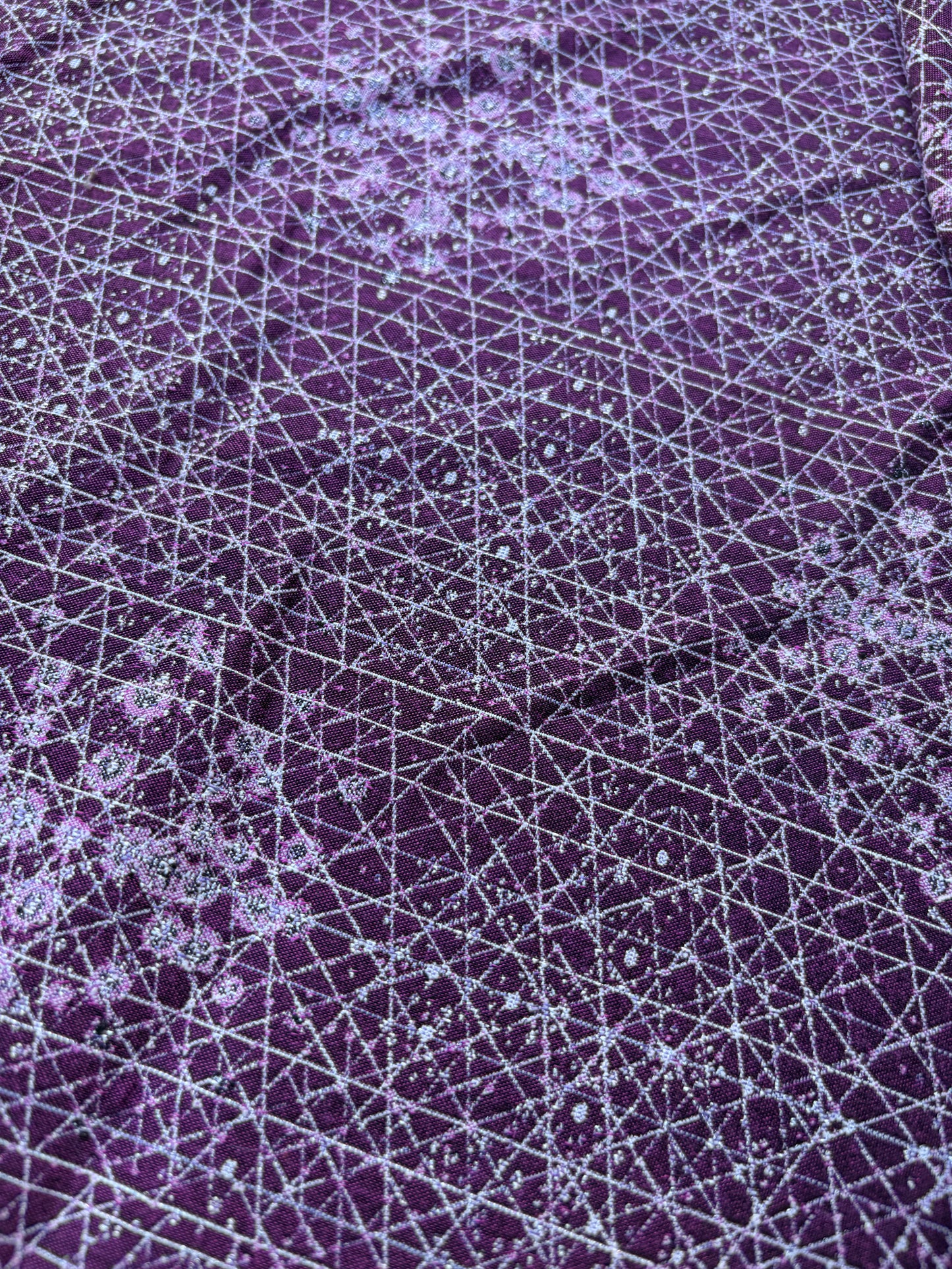AXEL 007 aubergine/silver cotton jacquard with stretch