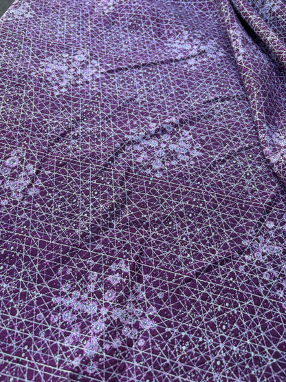 pc AXEL 007 aubergine/silver cotton jacquard with stretch
