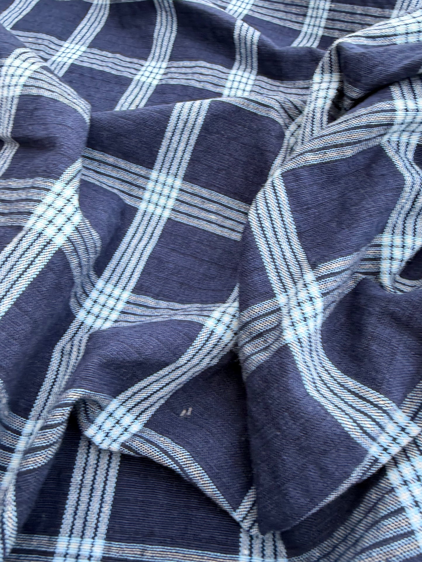 B.ROSE 020 washed cotton check navy