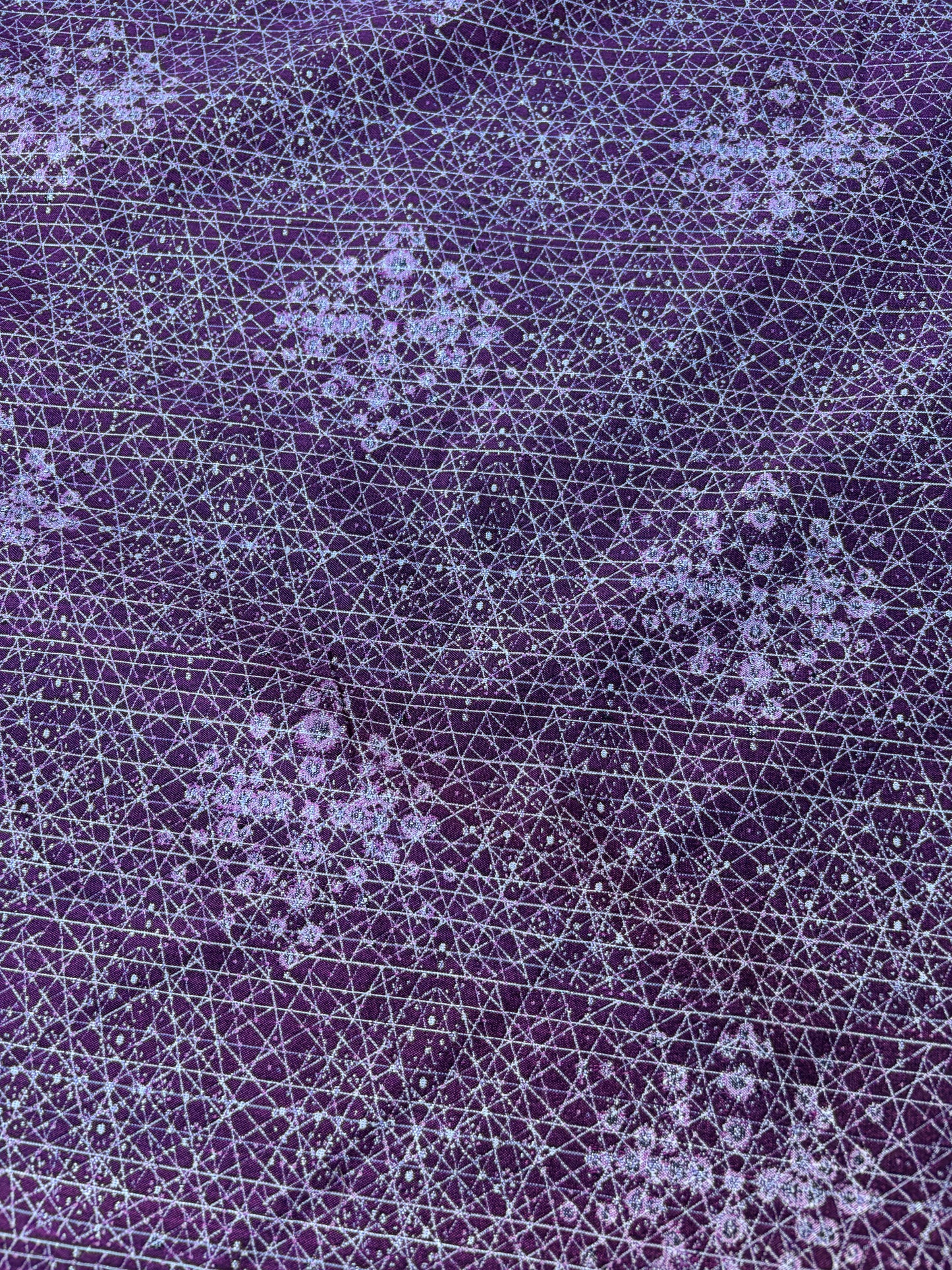 AXEL 007 aubergine/silver cotton jacquard with stretch