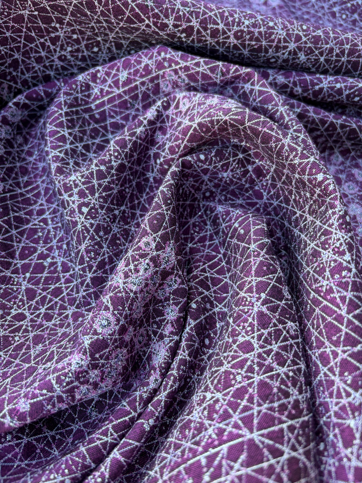 AXEL 007 aubergine/silver cotton jacquard with stretch