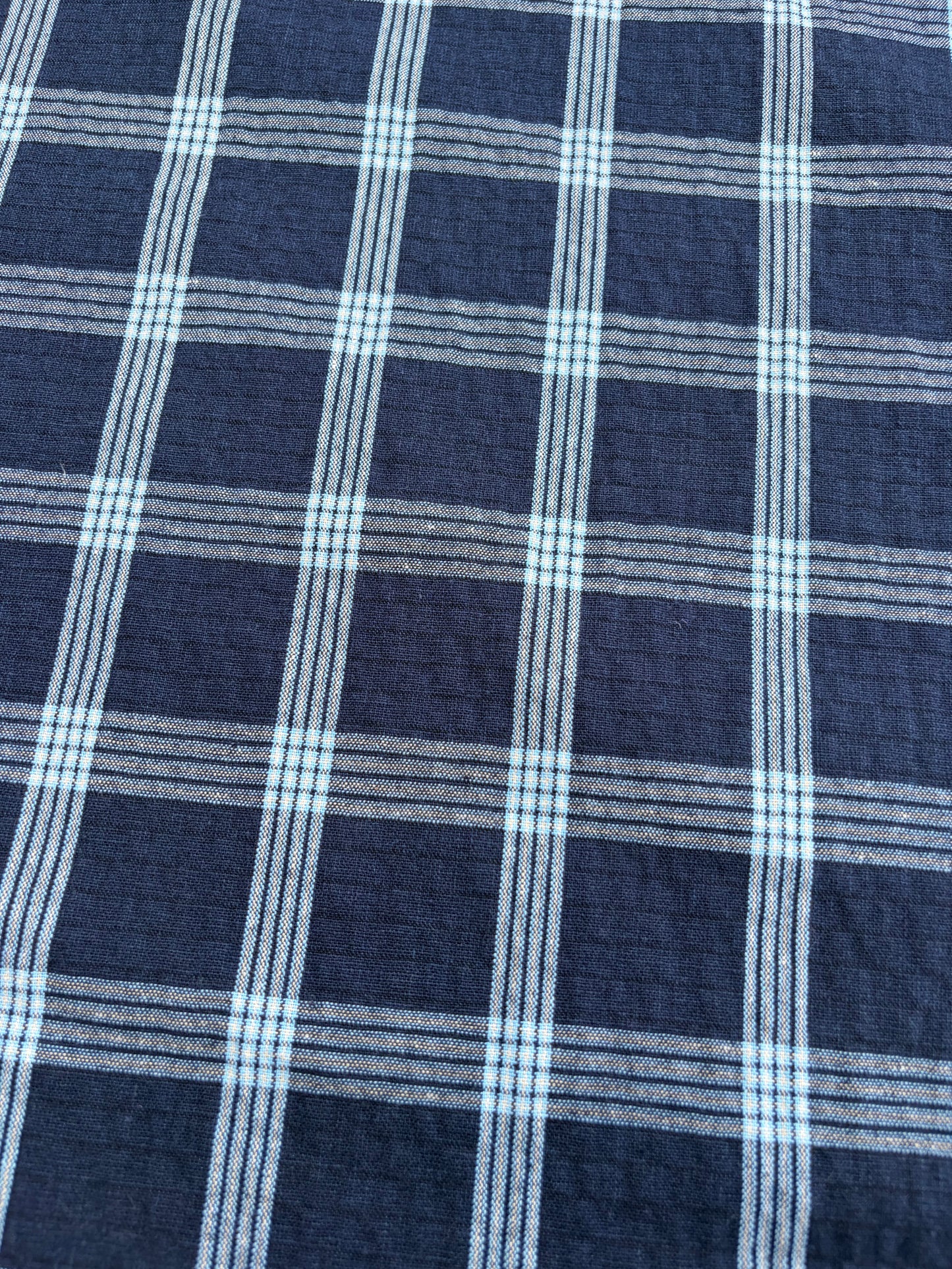 B.ROSE 020 washed cotton check navy