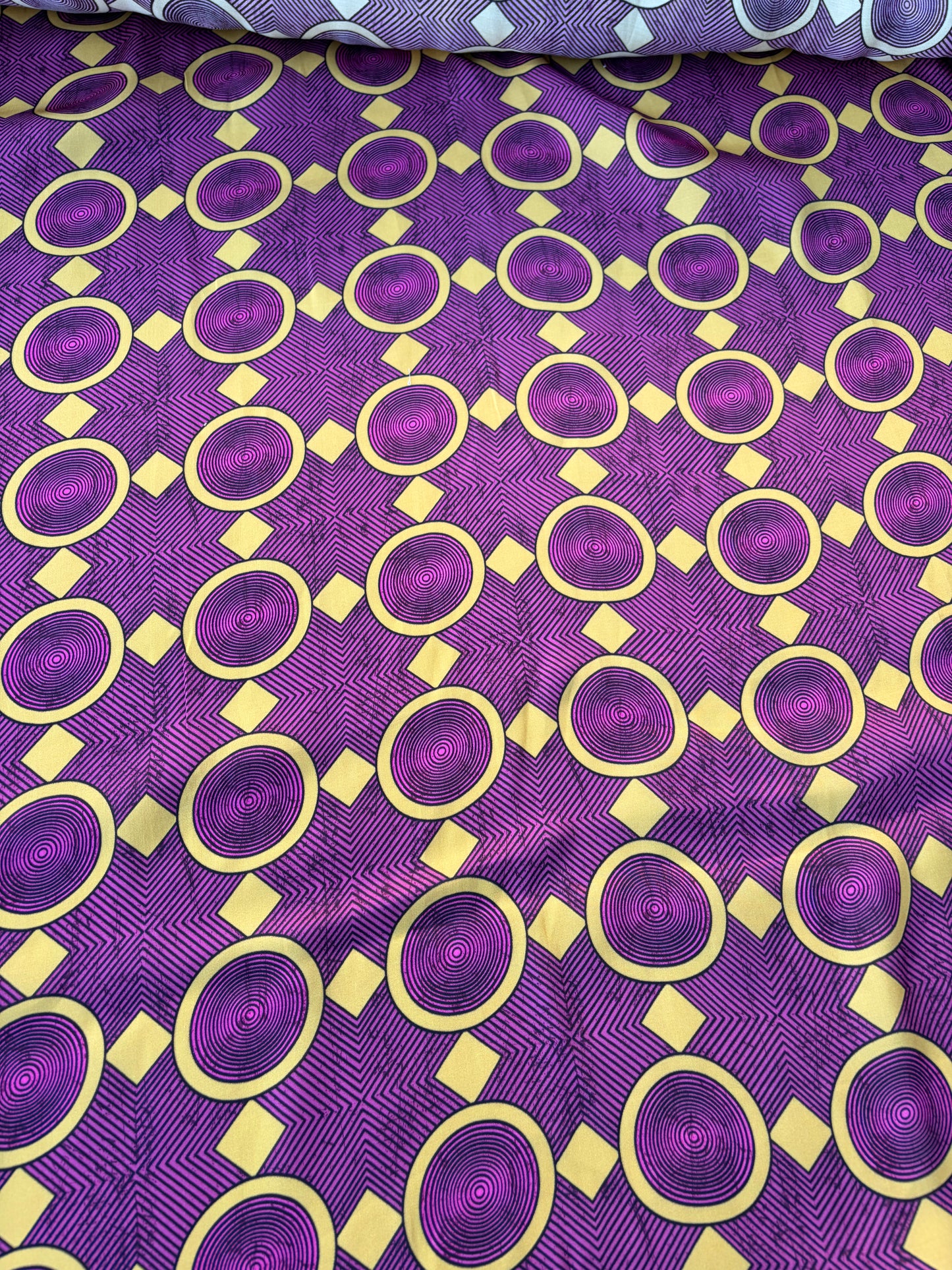 AXEL 008 aubergine/yellow ethnical viscose satin