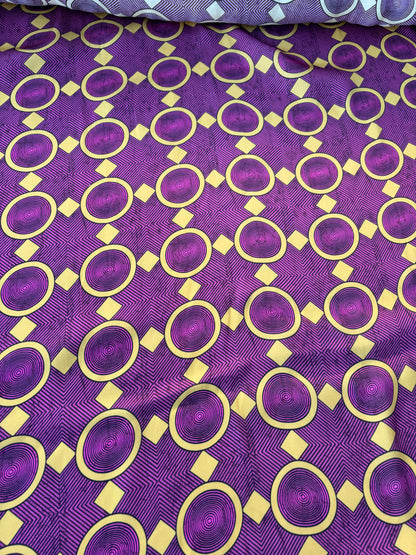 AXEL 008 aubergine/yellow ethnical viscose satin