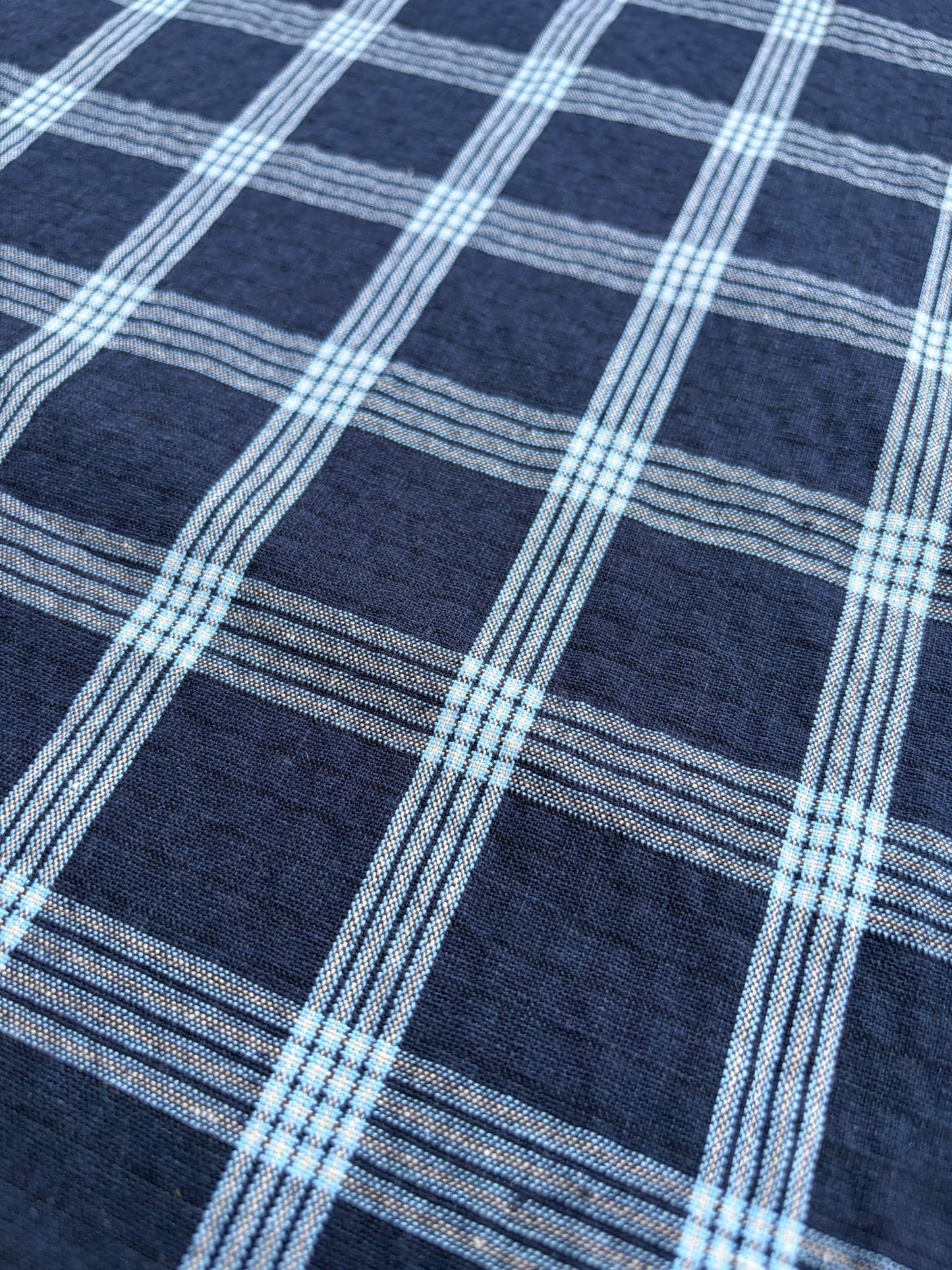 B.ROSE 020 washed cotton check navy