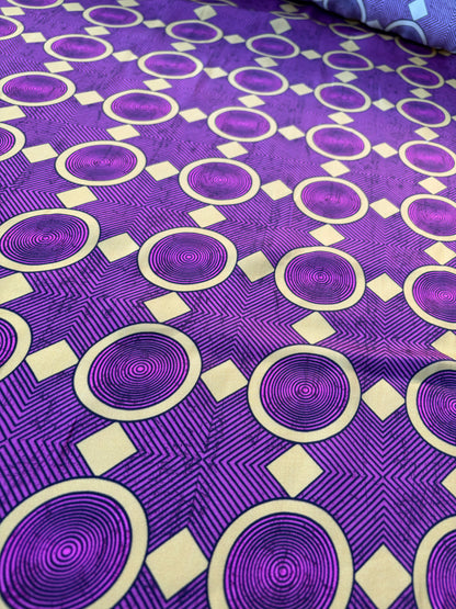 AXEL 008 aubergine/yellow ethnical viscose satin