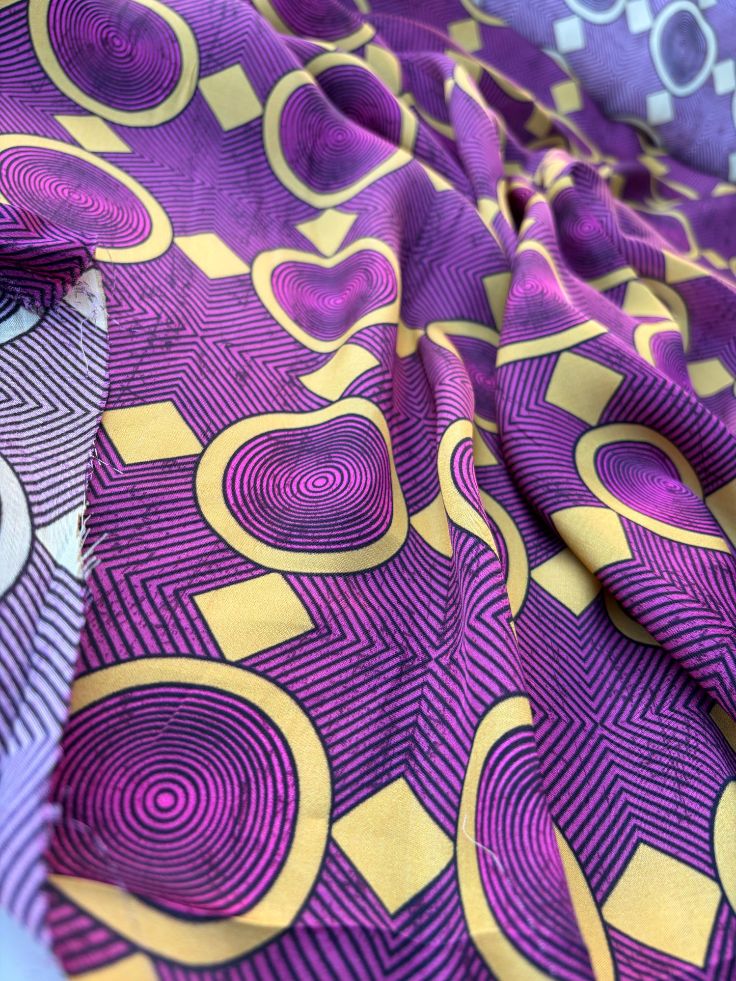 AXEL 008 aubergine/yellow ethnical viscose satin