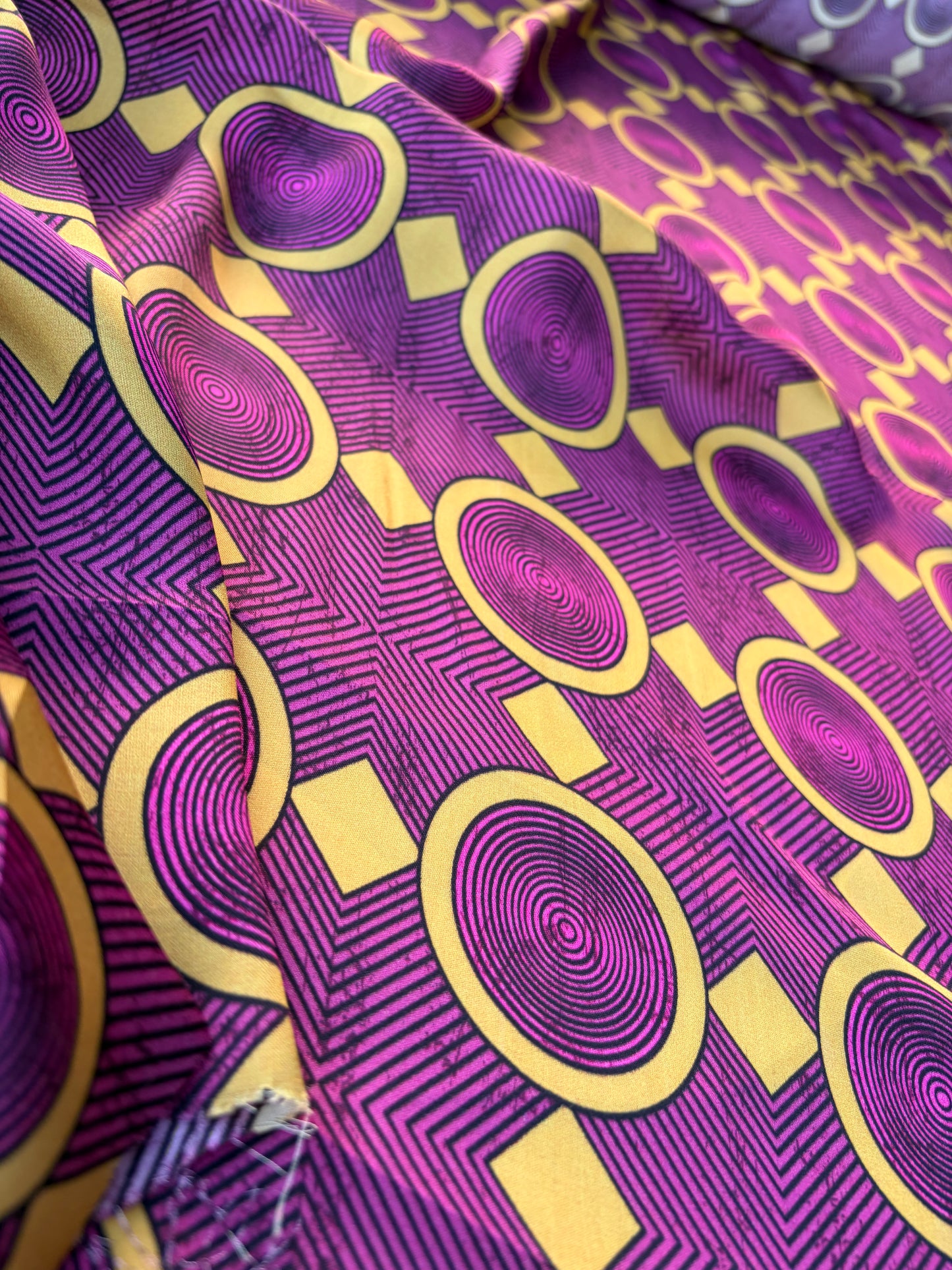AXEL 008 aubergine/yellow ethnical viscose satin