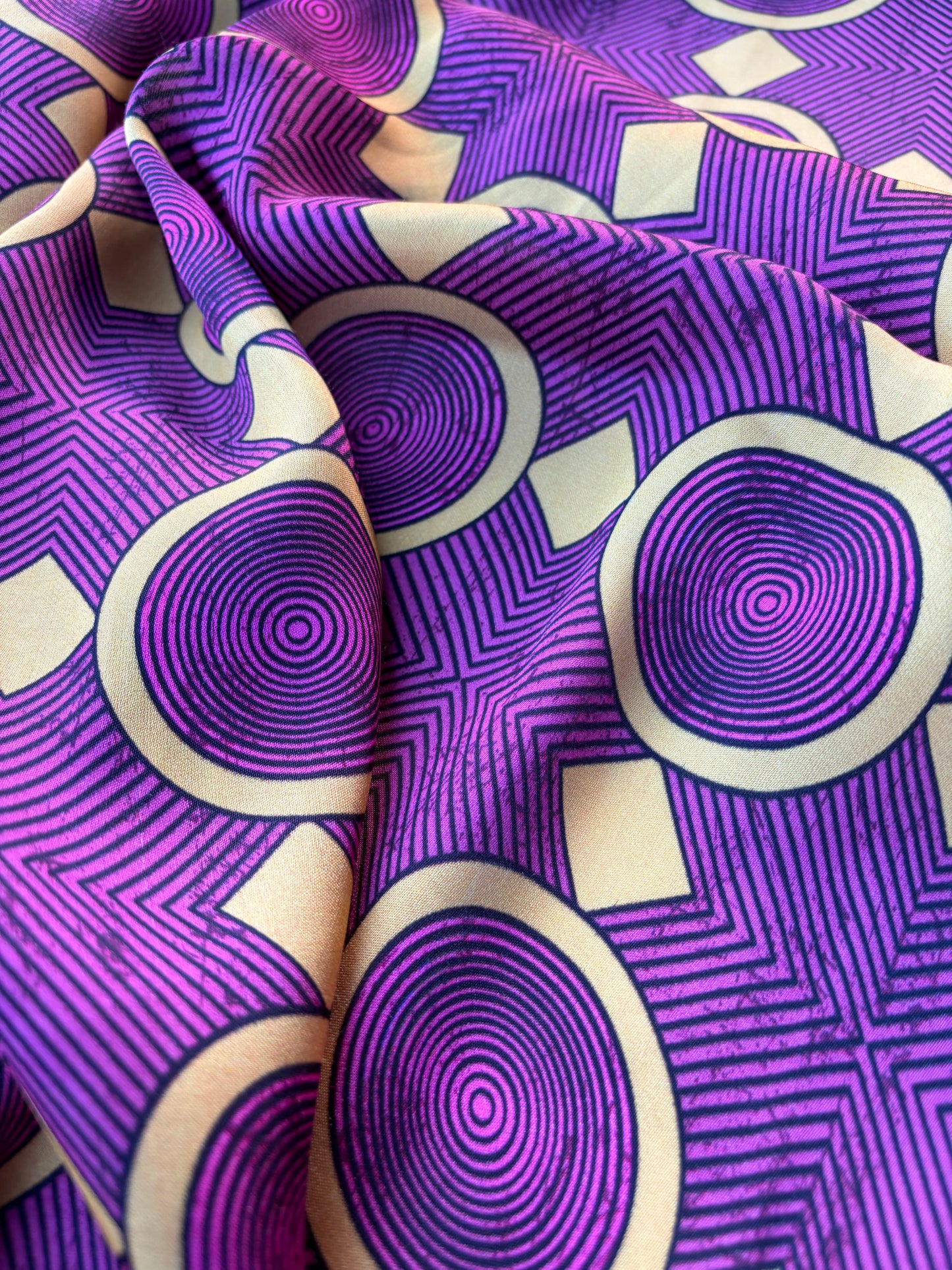 AXEL 008 aubergine/yellow ethnical viscose satin