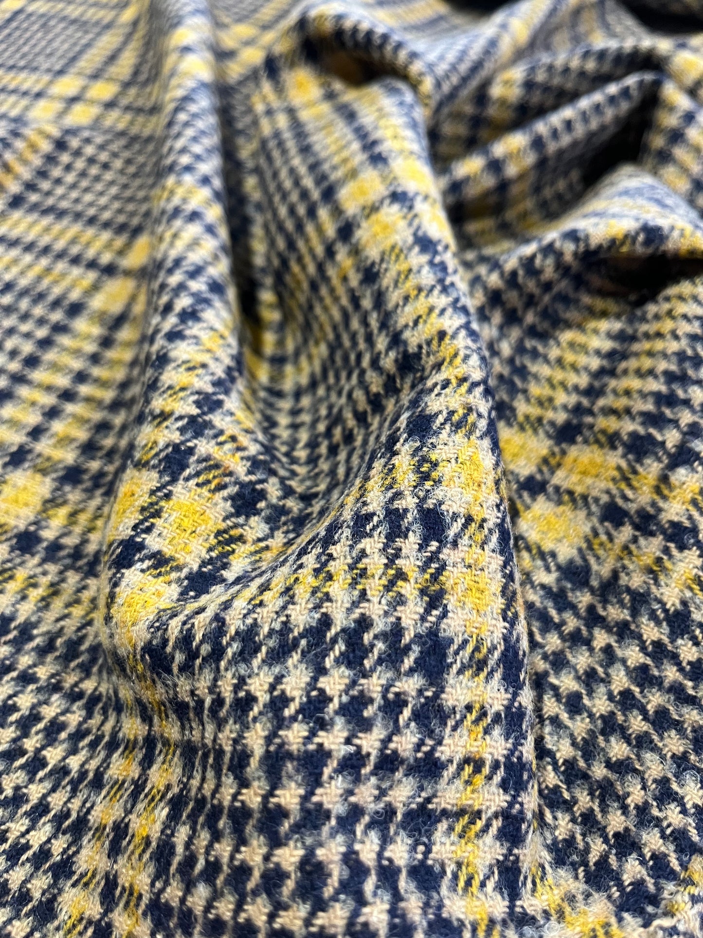 WOOLY 200 woolen check navy/yellow