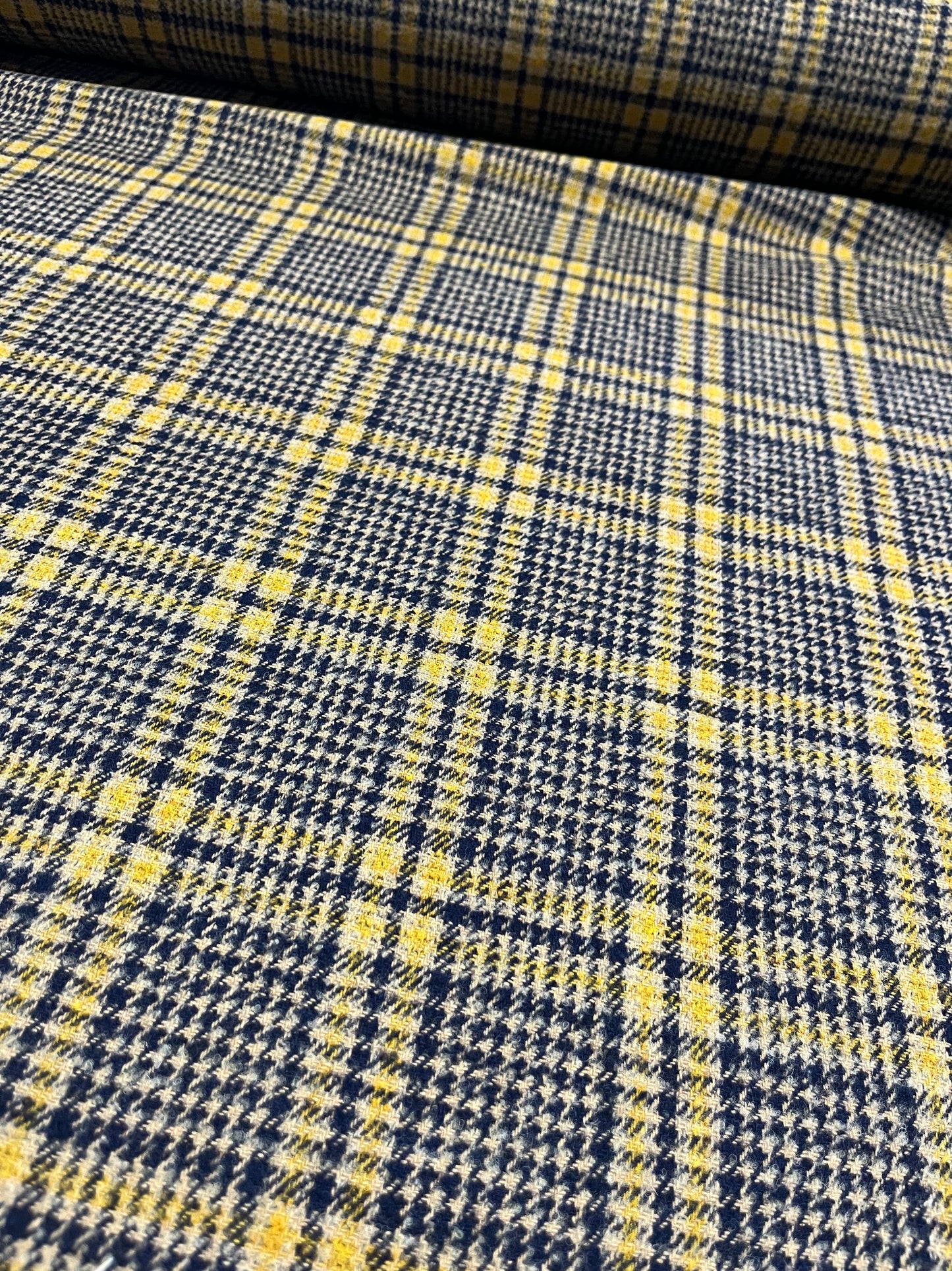 WOOLY 200 woolen check navy/yellow