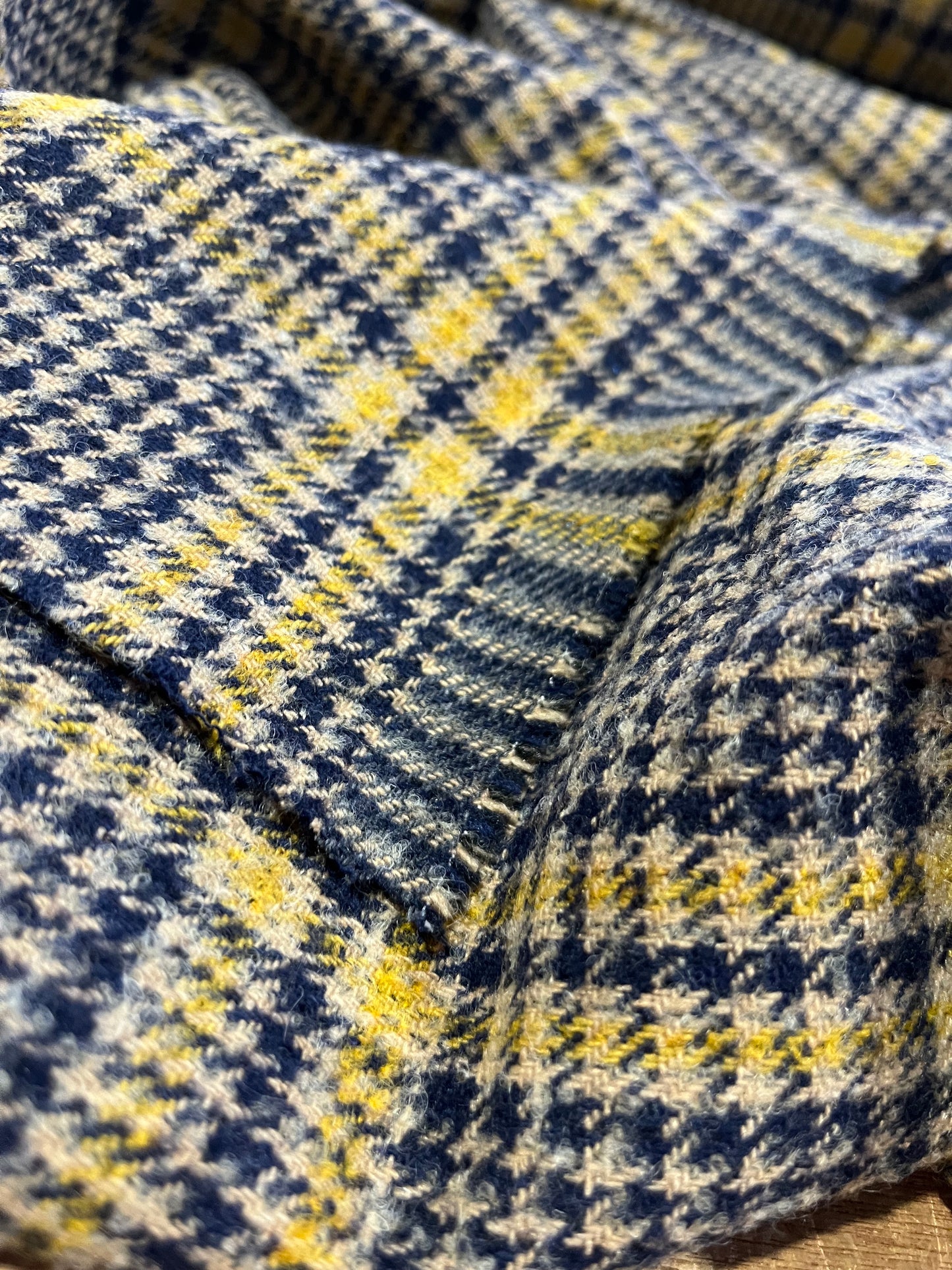 WOOLY 200 woolen check navy/yellow