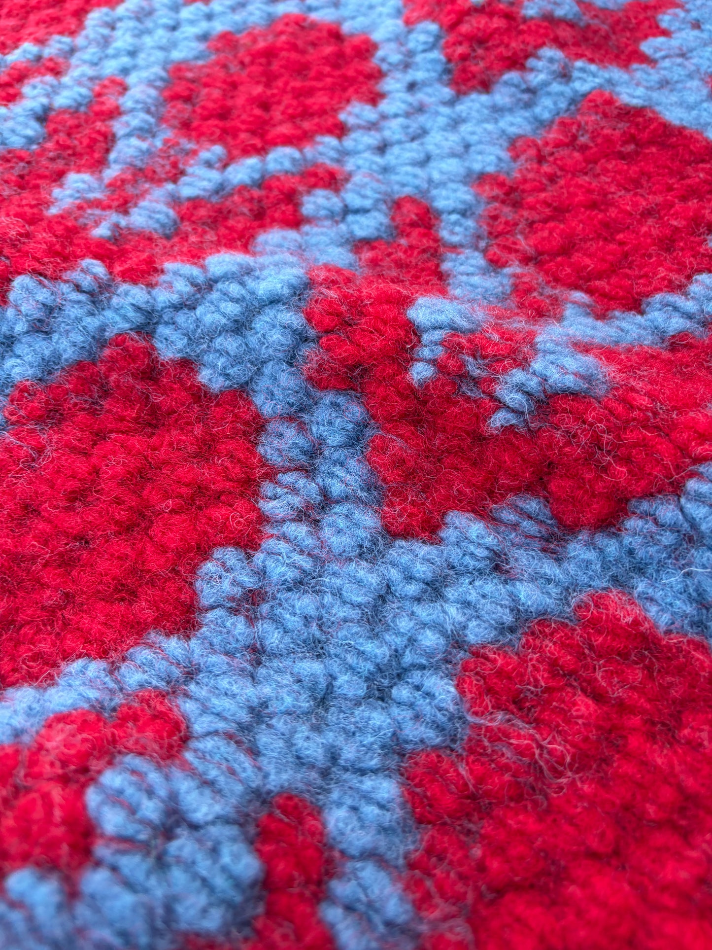 AXEL 013 red/indigo floral boiled wool