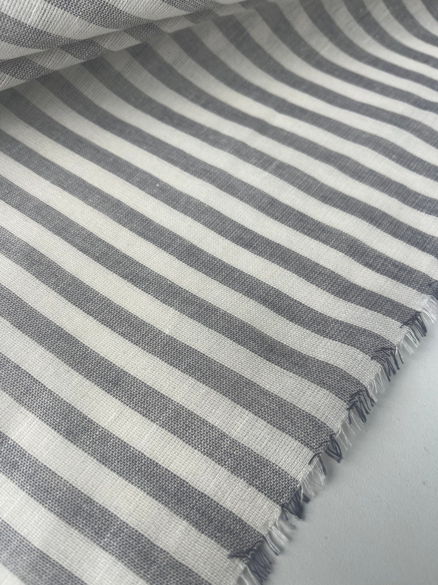 GIORGIA 004 cotton linen stripes navy/ecru