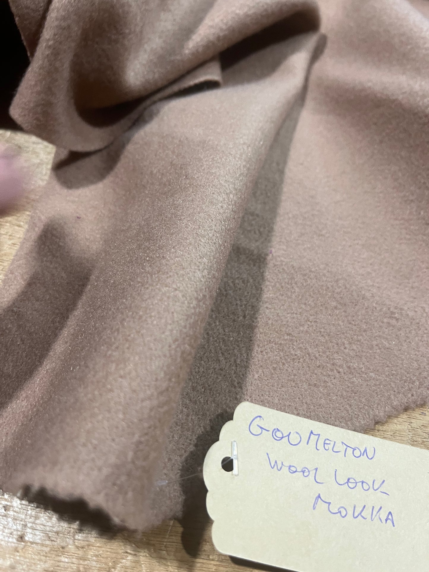 G00 Melton wool look coat fabric mokka