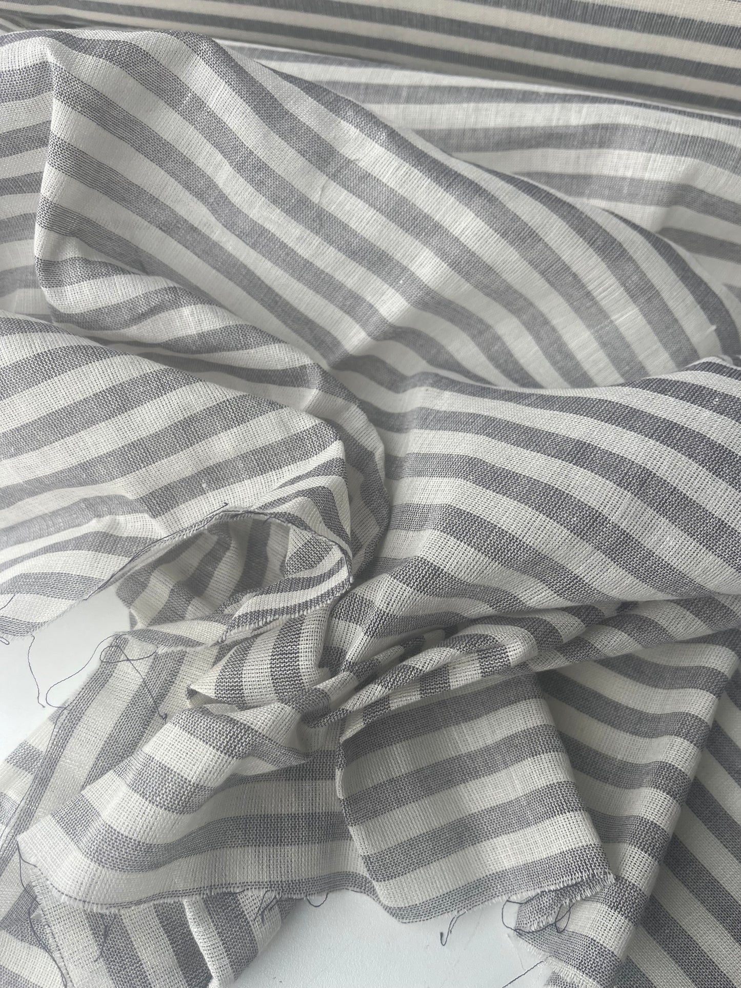 GIORGIA 004 cotton linen stripes navy/ecru