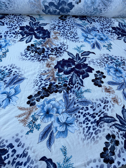 AXEL 015 flowers and animals  viscose crêpe