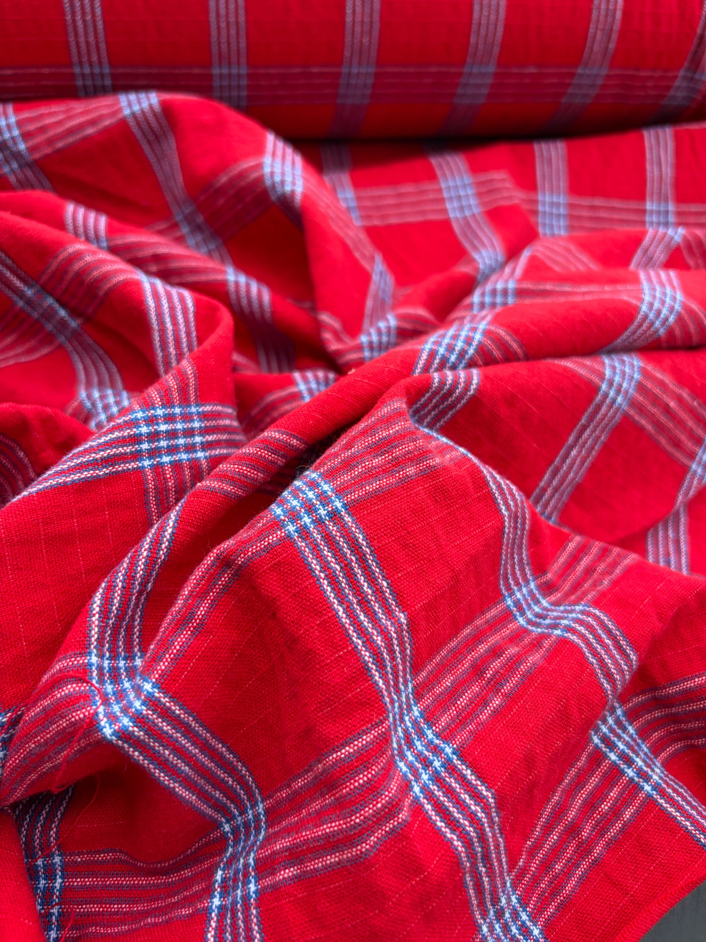 B.ROSE 031 washed cotton check red