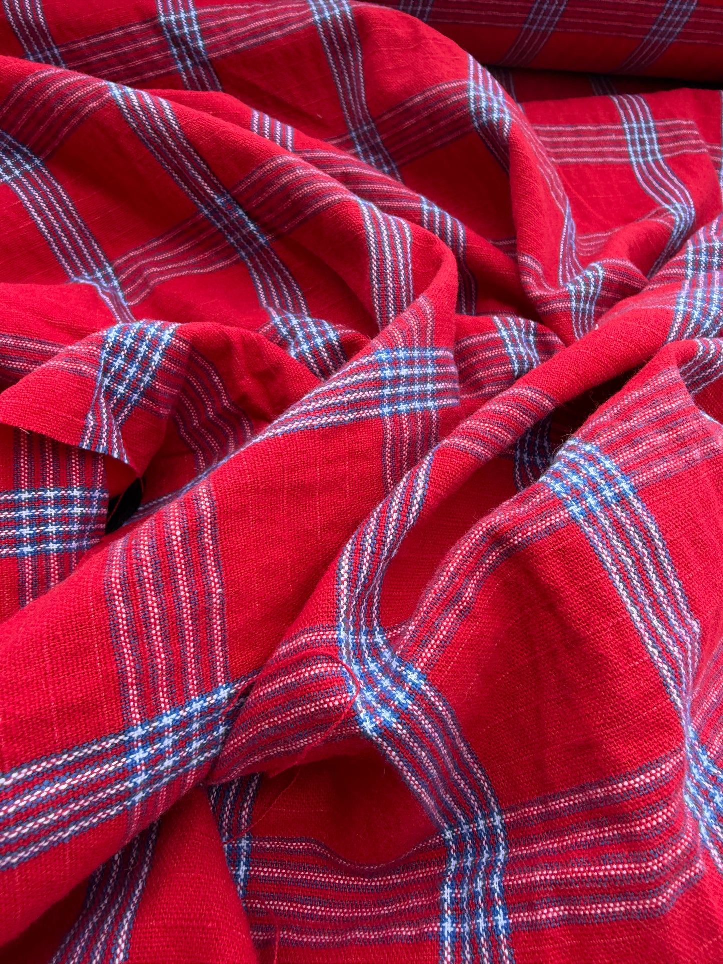 B.ROSE 031 washed cotton check red