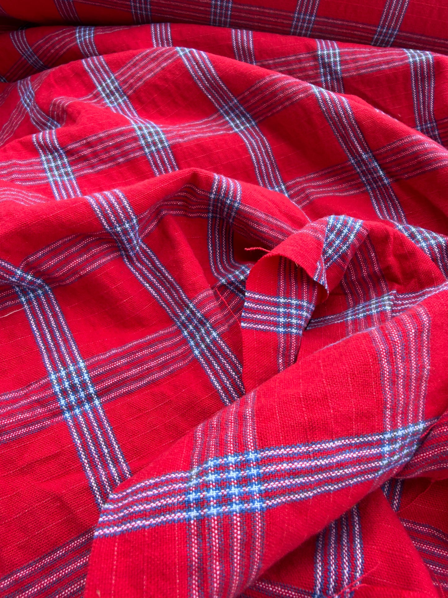 B.ROSE 031 washed cotton check red