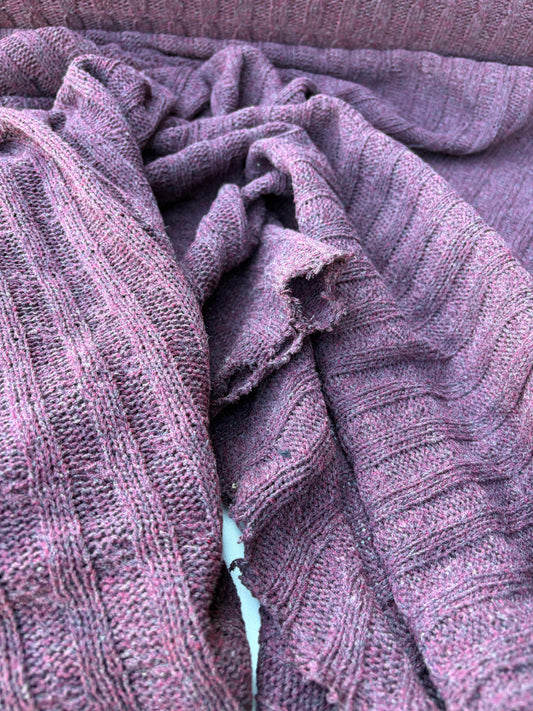 AXEL 017 aubergine cable jersey cotton/wool