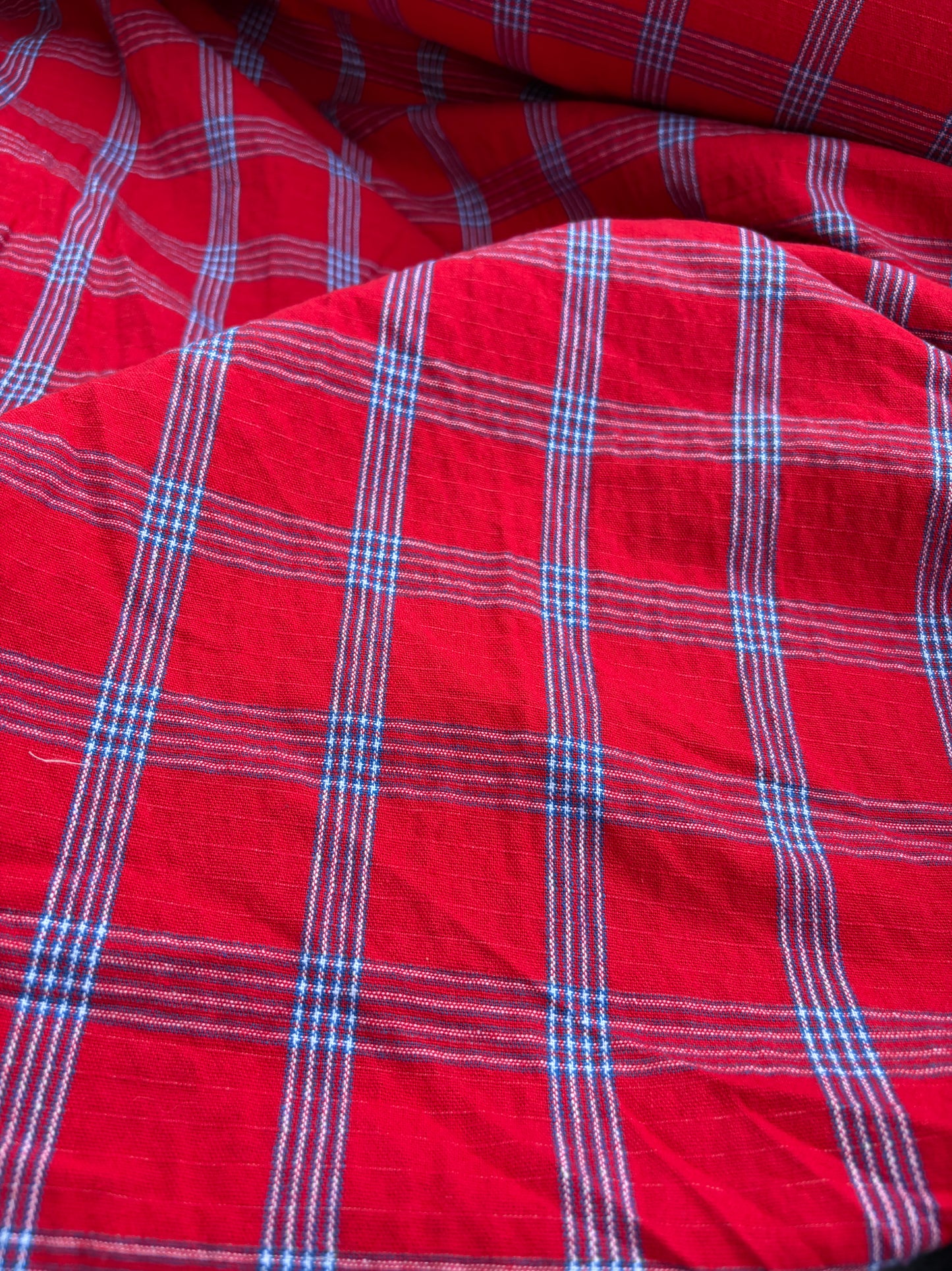 B.ROSE 031 washed cotton check red