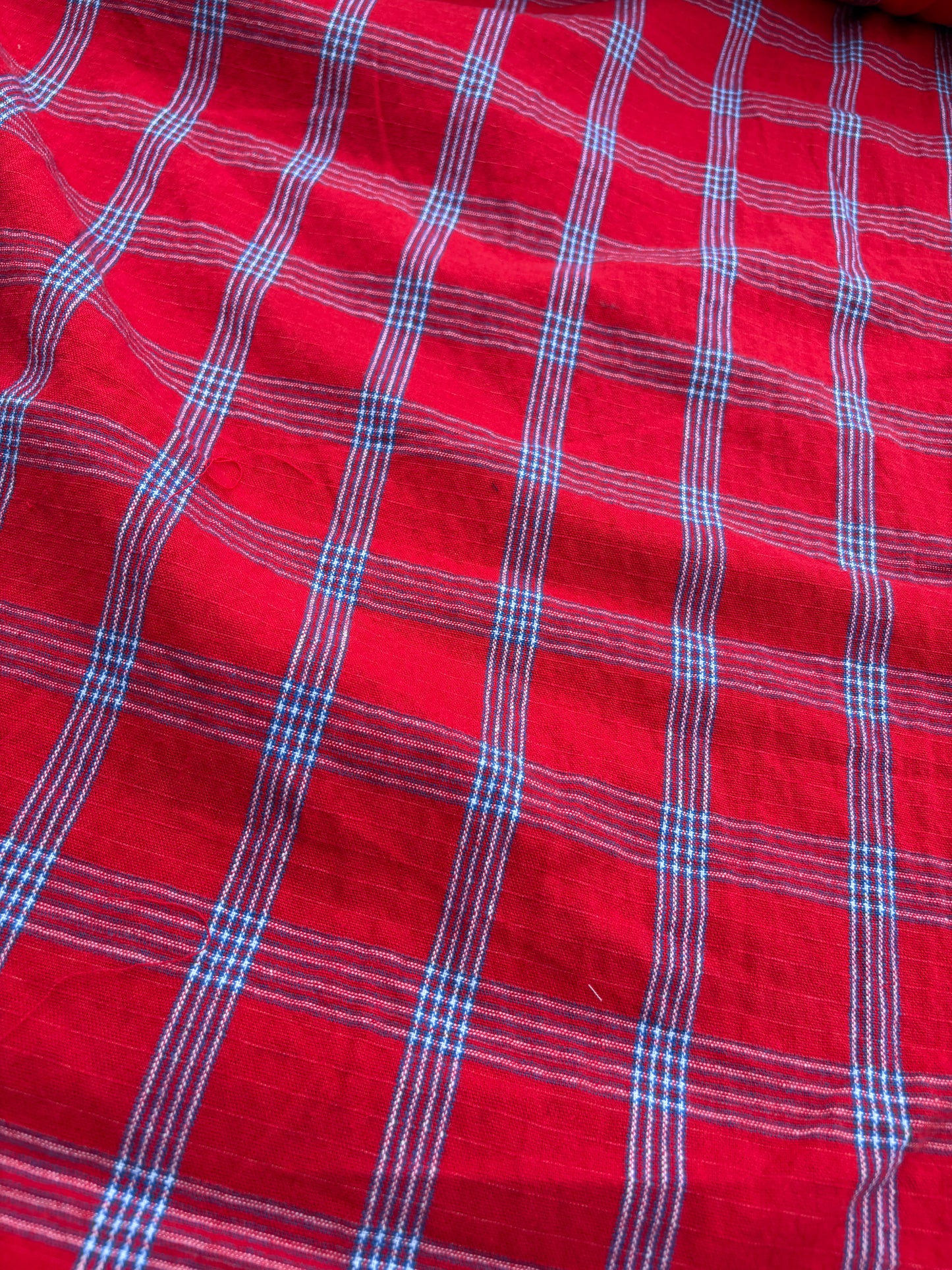 B.ROSE 031 washed cotton check red
