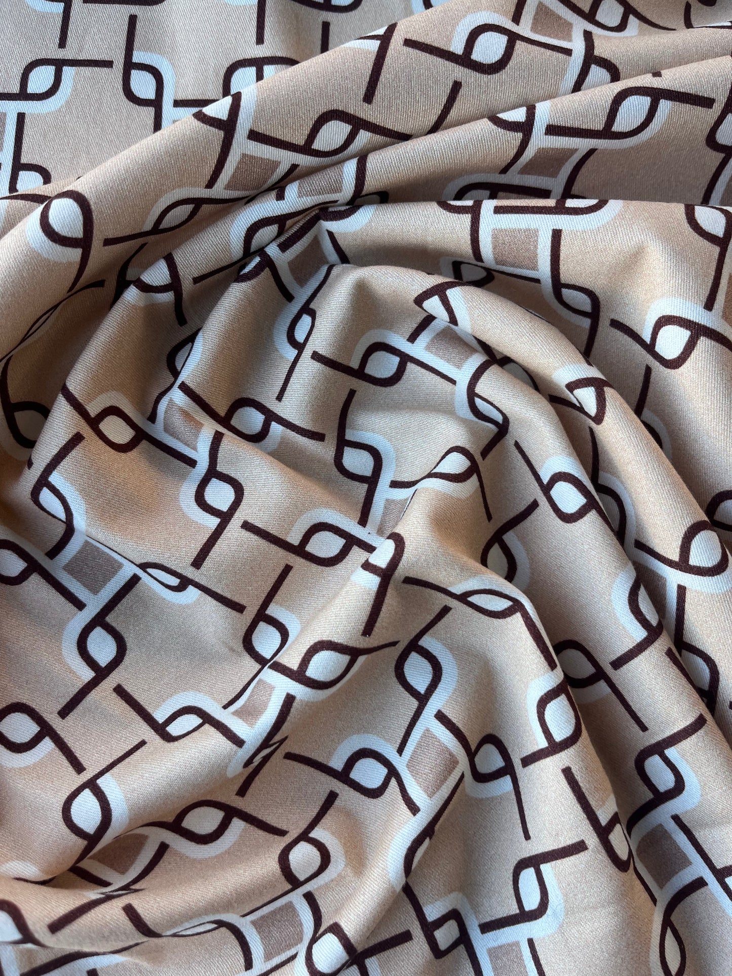 JUNO 042 twill cotton stretch geometric squares