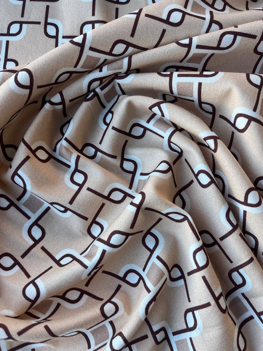 JUNO 042 twill cotton stretch geometric squares