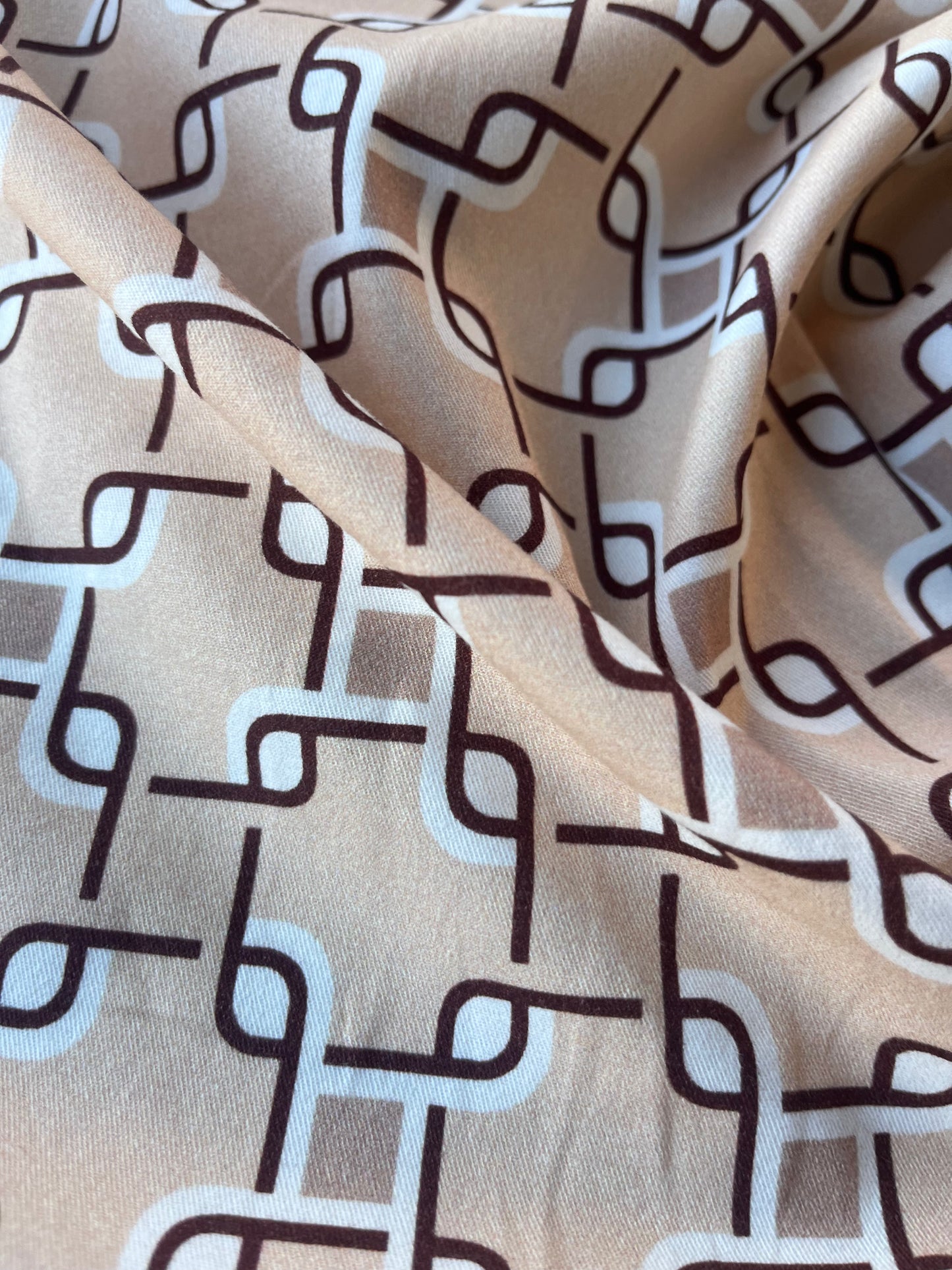 JUNO 042 twill cotton stretch geometric squares